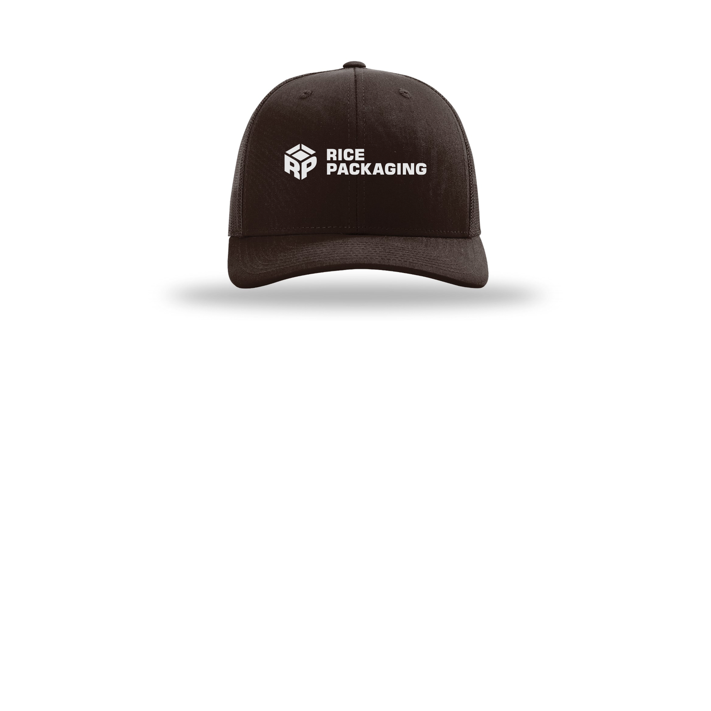 ricepackaging-richardson-trucker-cap-embroidery-capfront-R112-coffee-flat-front