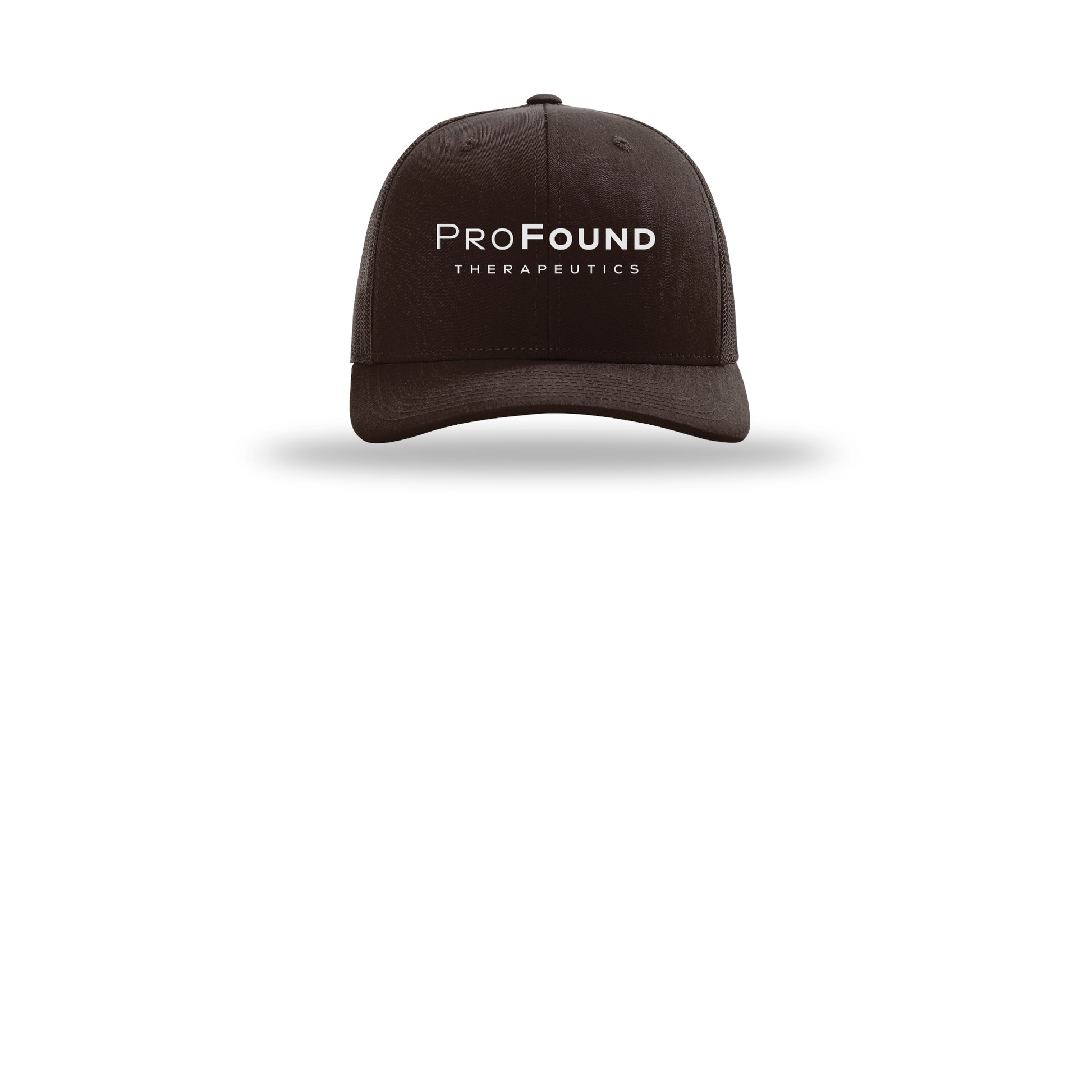 profoundtx-richardson-trucker-cap-embroidery-capfront-R112-coffee-flat-front
