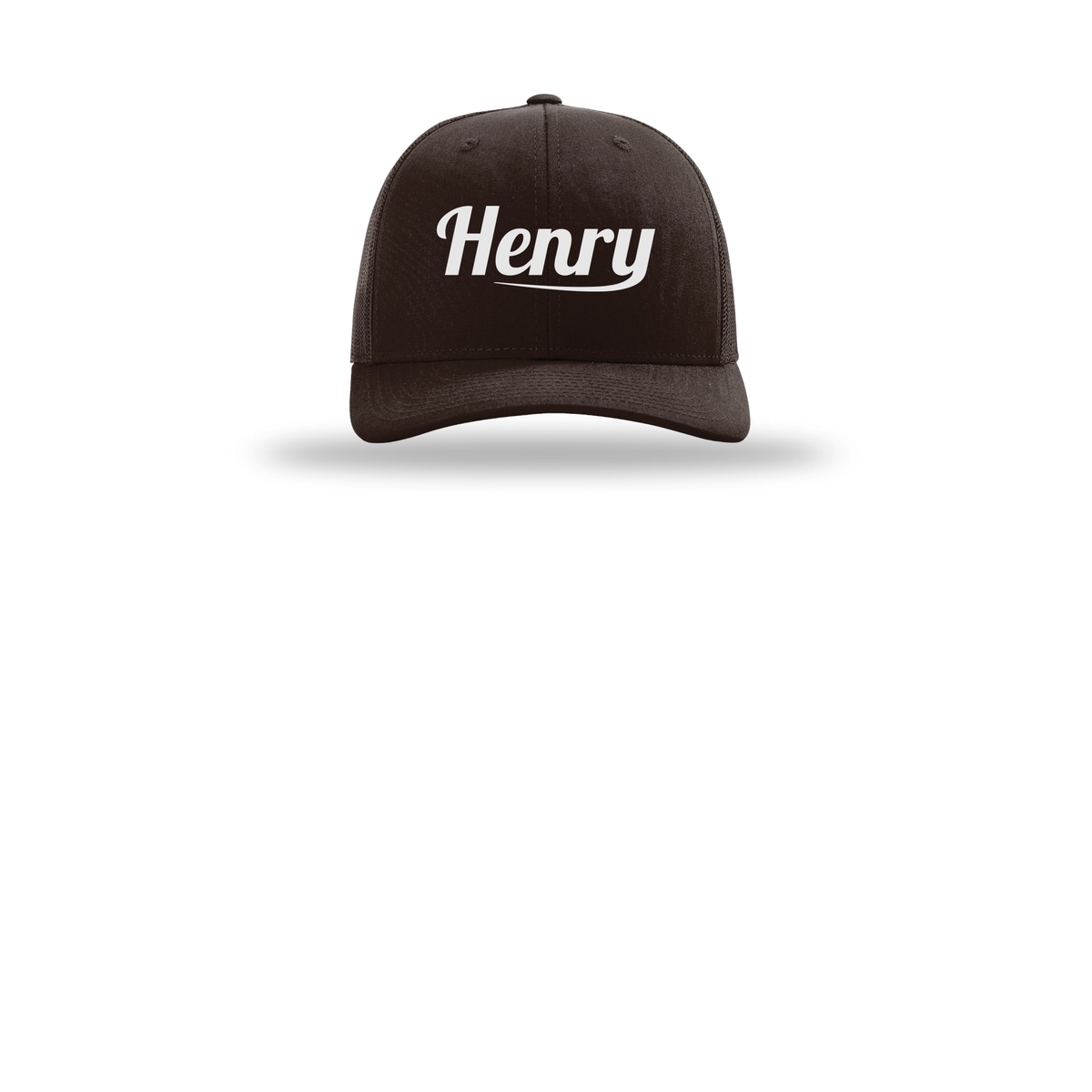 henrymeds-richardson-trucker-cap-embroidery-capfront-R112-coffee-flat-front