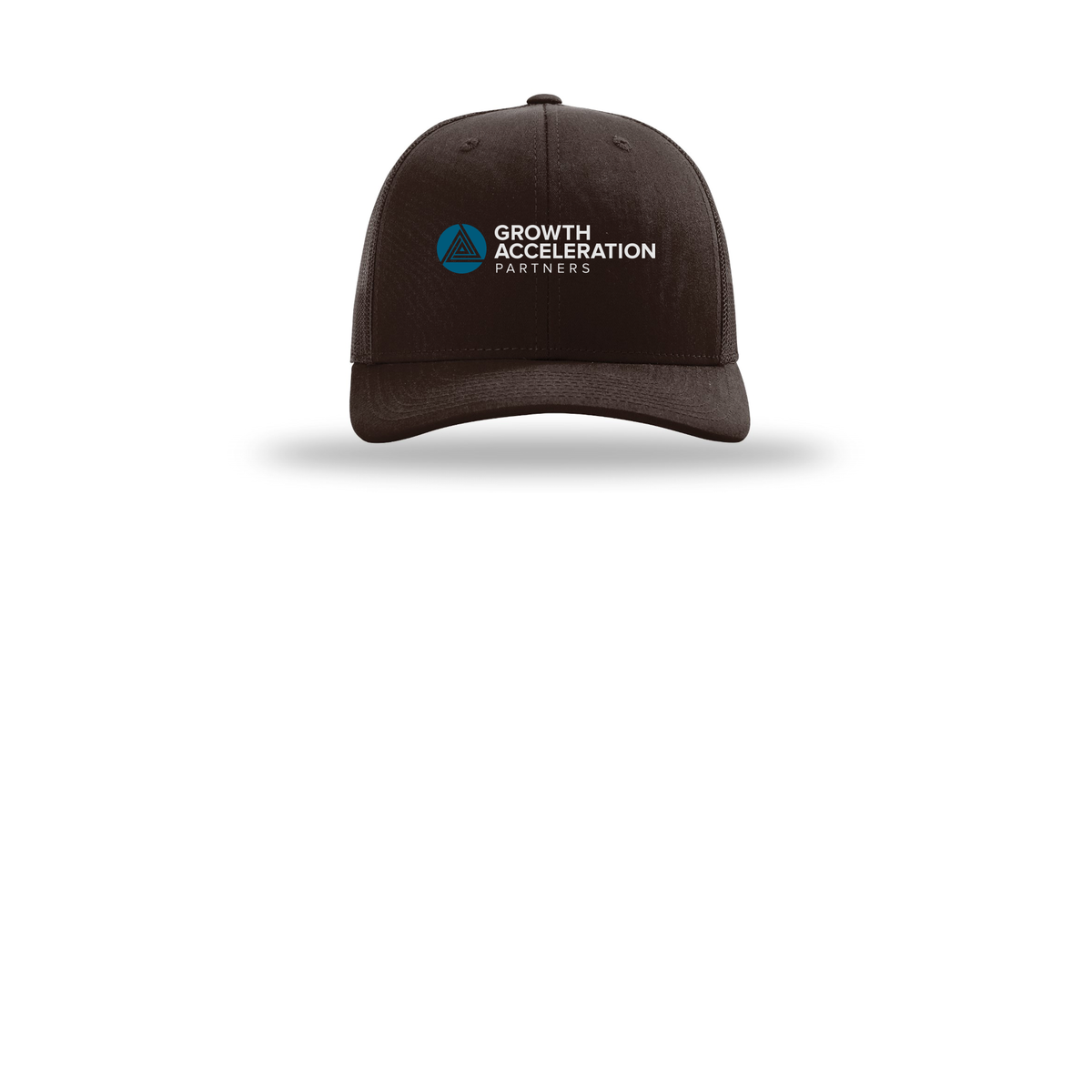 growthaccelerationpartners-richardson-trucker-cap-embroidery-capfront-R112-coffee-flat-front
