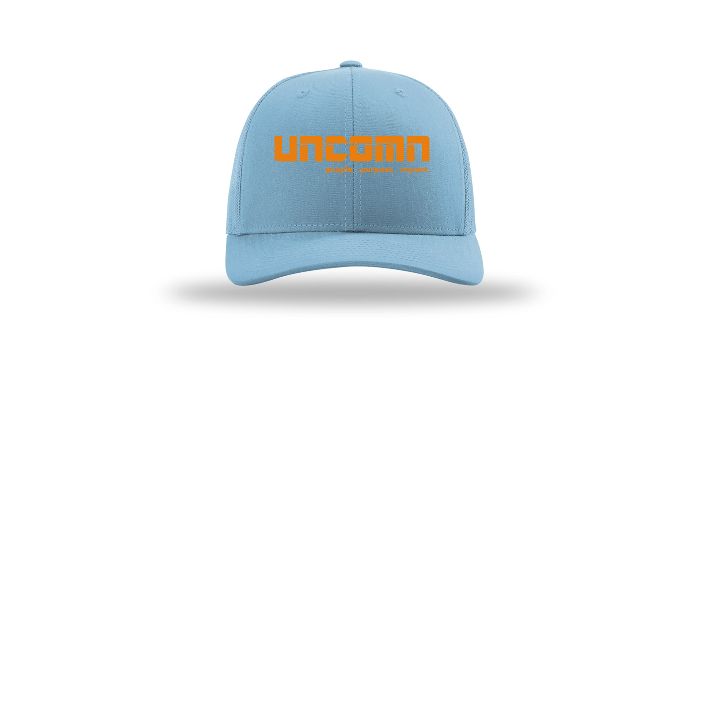 uncomn-richardson-trucker-cap-embroidery-capfront-R112-columbiablue-flat-front