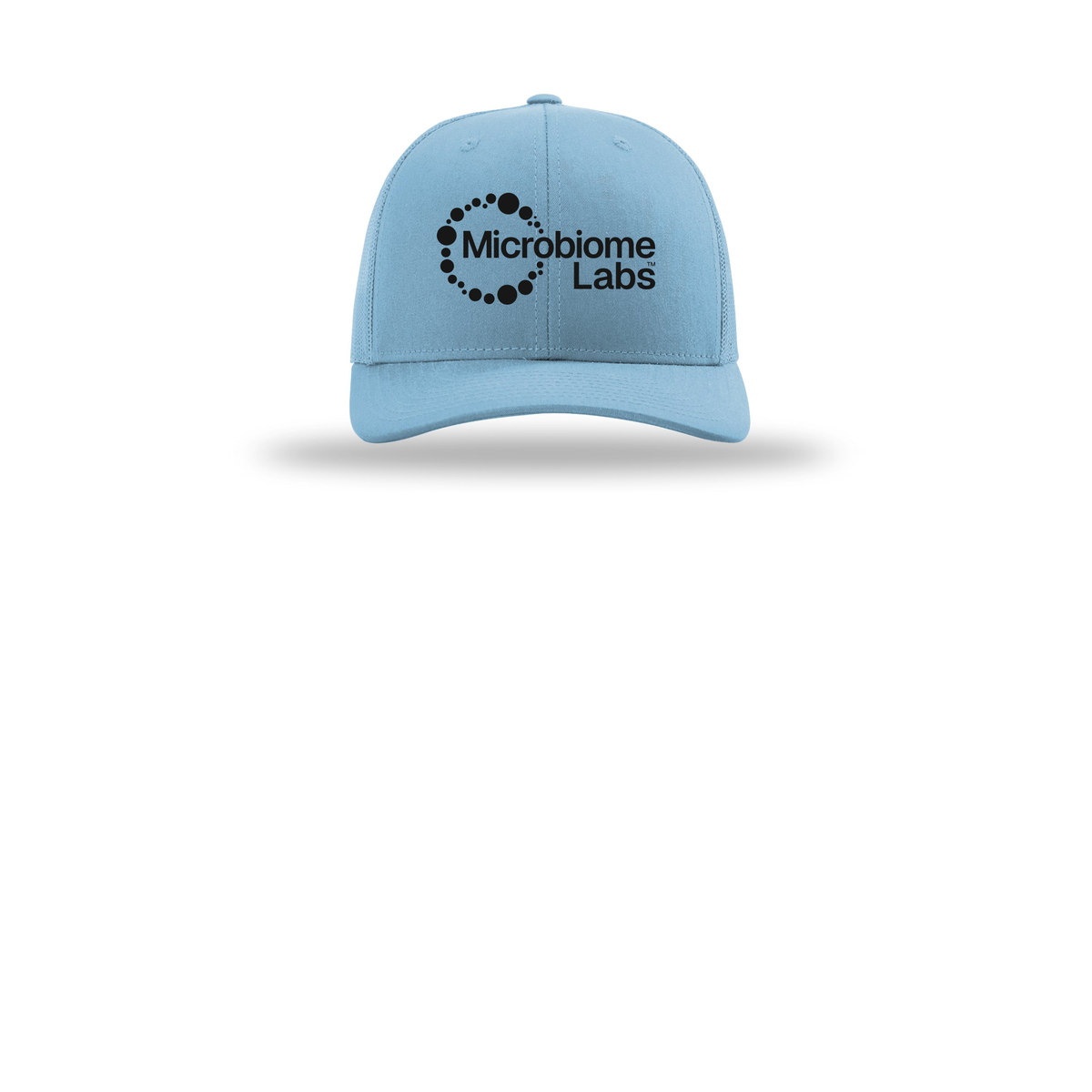 microbiomelabs-richardson-trucker-cap-embroidery-capfront-R112-columbiablue-flat-front