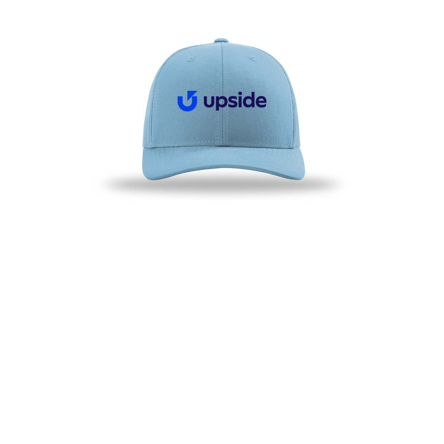 upside-richardson-trucker-cap-embroidery-capfront-R112-columbiablue-flat-front