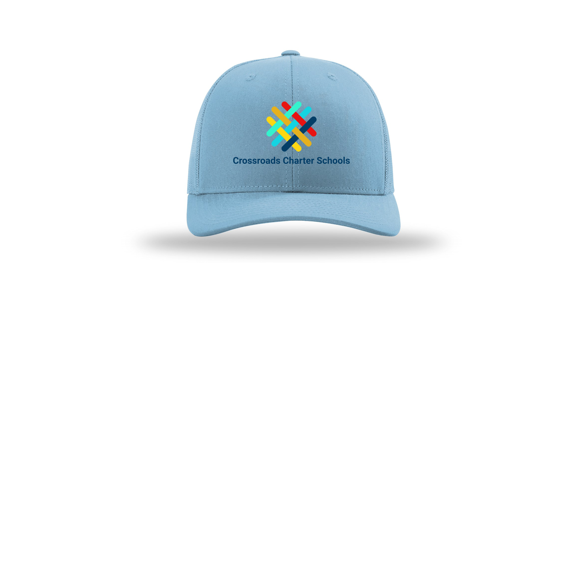 crossroadsschoolskc-richardson-trucker-cap-embroidery-capfront-R112-columbiablue-flat-front
