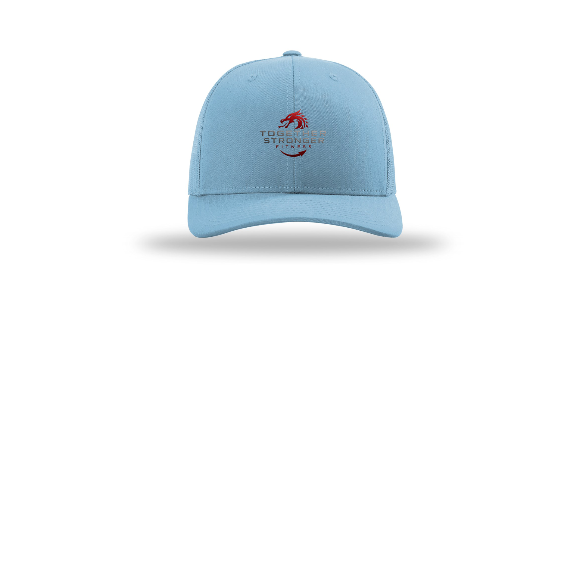 togetherstrongerfitness-richardson-trucker-cap-embroidery-capfront-R112-columbiablue-flat-front