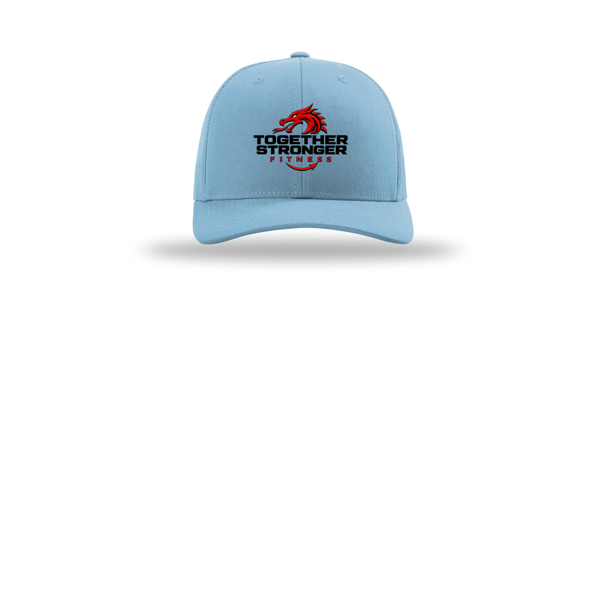 togetherstrongerfitness-richardson-trucker-cap-embroidery-capfront-R112-columbiablue-flat-front