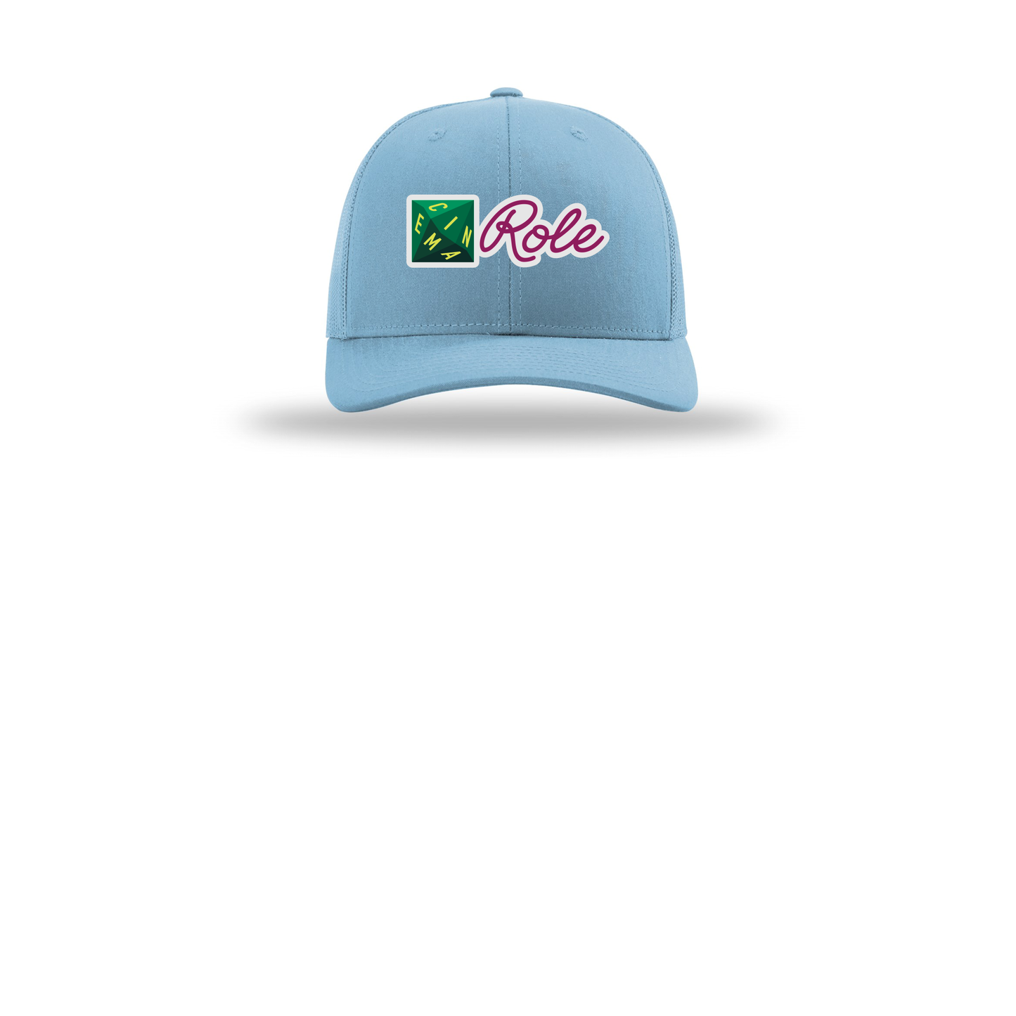 cinemarole-richardson-trucker-cap-embroidery-capfront-R112-columbiablue-flat-front