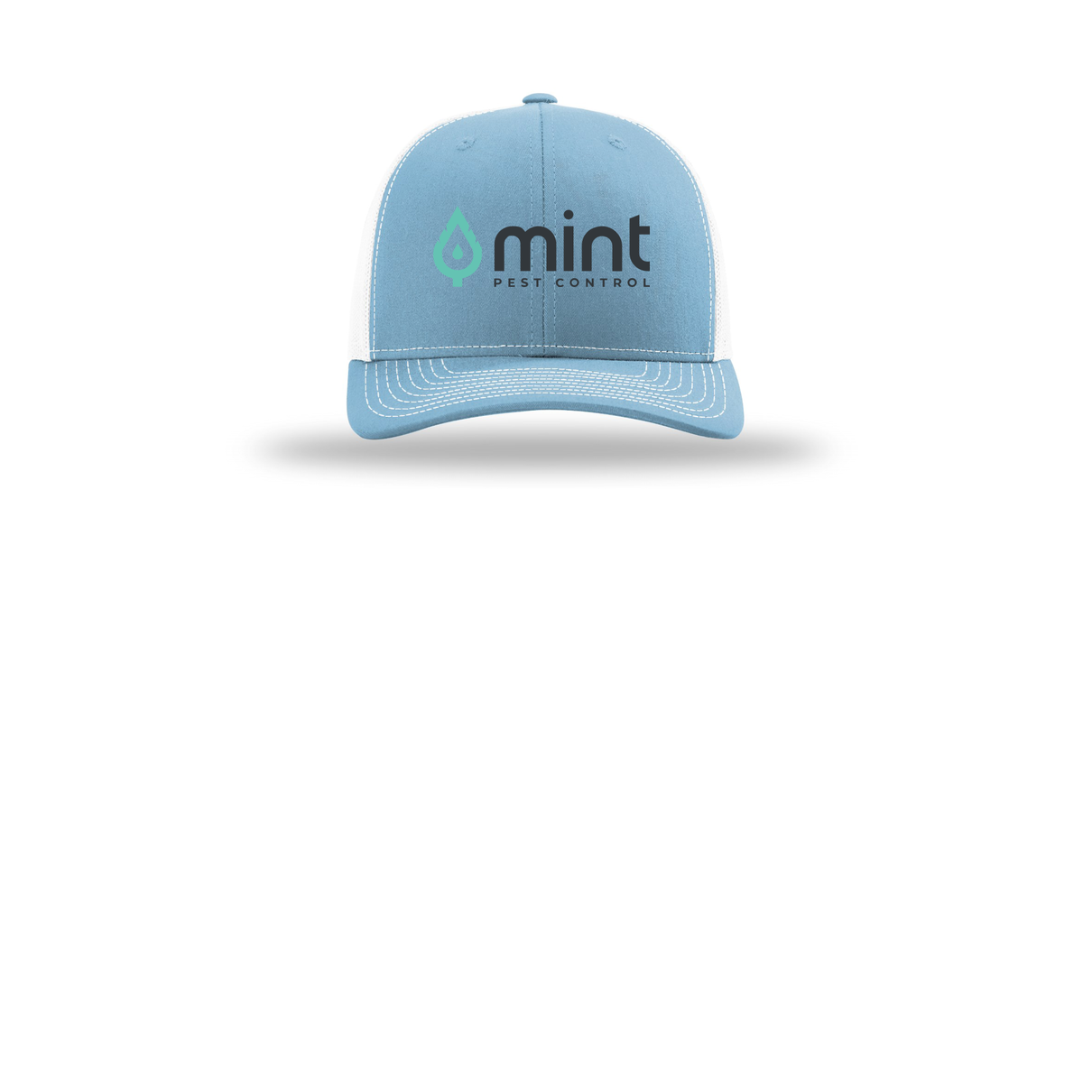 mintpest-richardson-trucker-cap-embroidery-capfront-R112-columbiabluewhite-flat-front