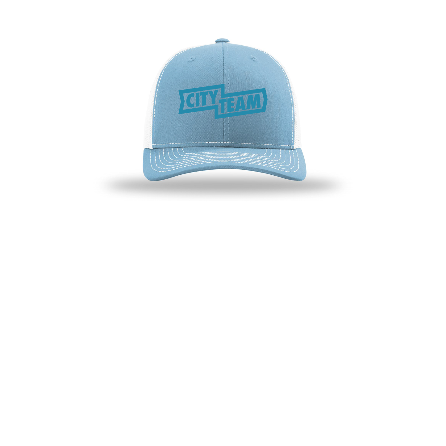 cityteam-richardson-trucker-cap-embroidery-capfront-R112-columbiabluewhite-flat-front