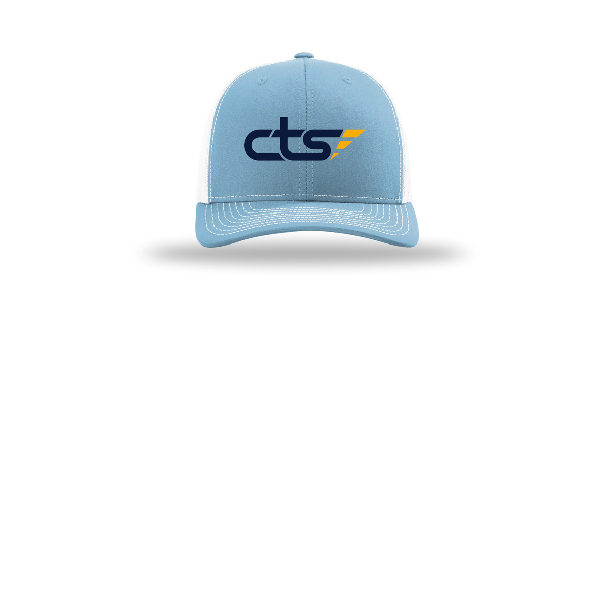 cts1-richardson-trucker-cap-embroidery-capfront-R112-columbiabluewhite-flat-front