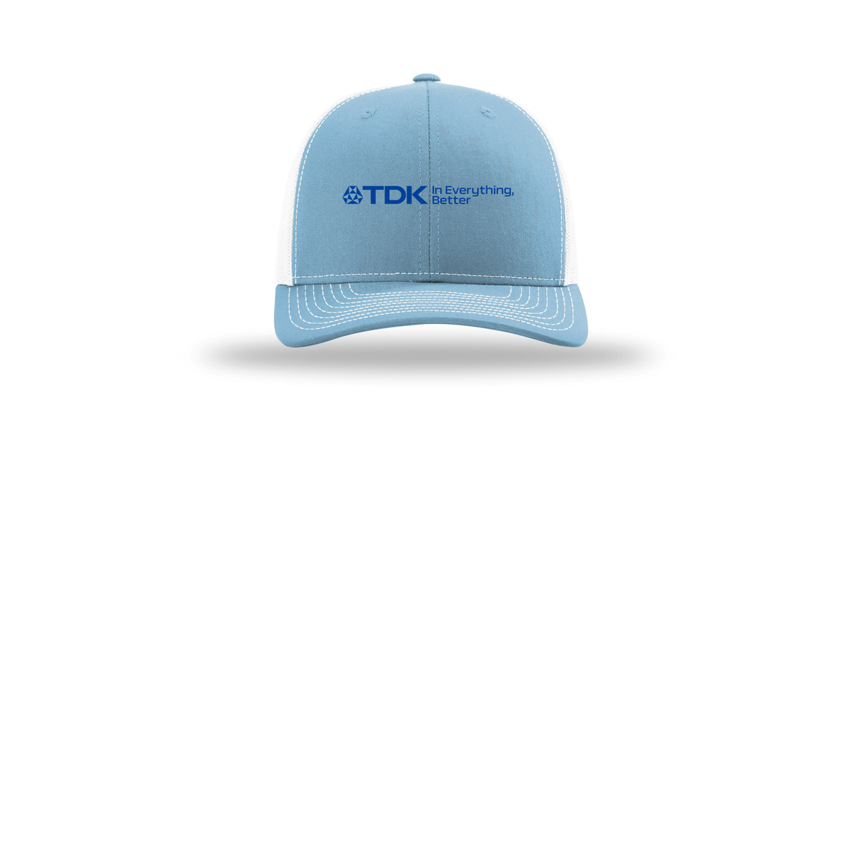 tdk-richardson-trucker-cap-embroidery-capfront-R112-columbiabluewhite-flat-front
