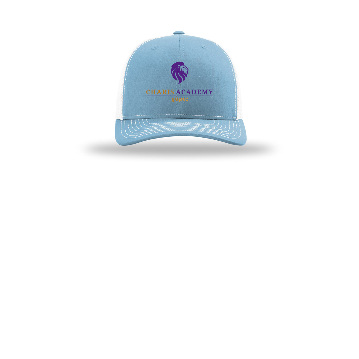 cahazleton-richardson-trucker-cap-embroidery-capfront-R112-columbiabluewhite-flat-front