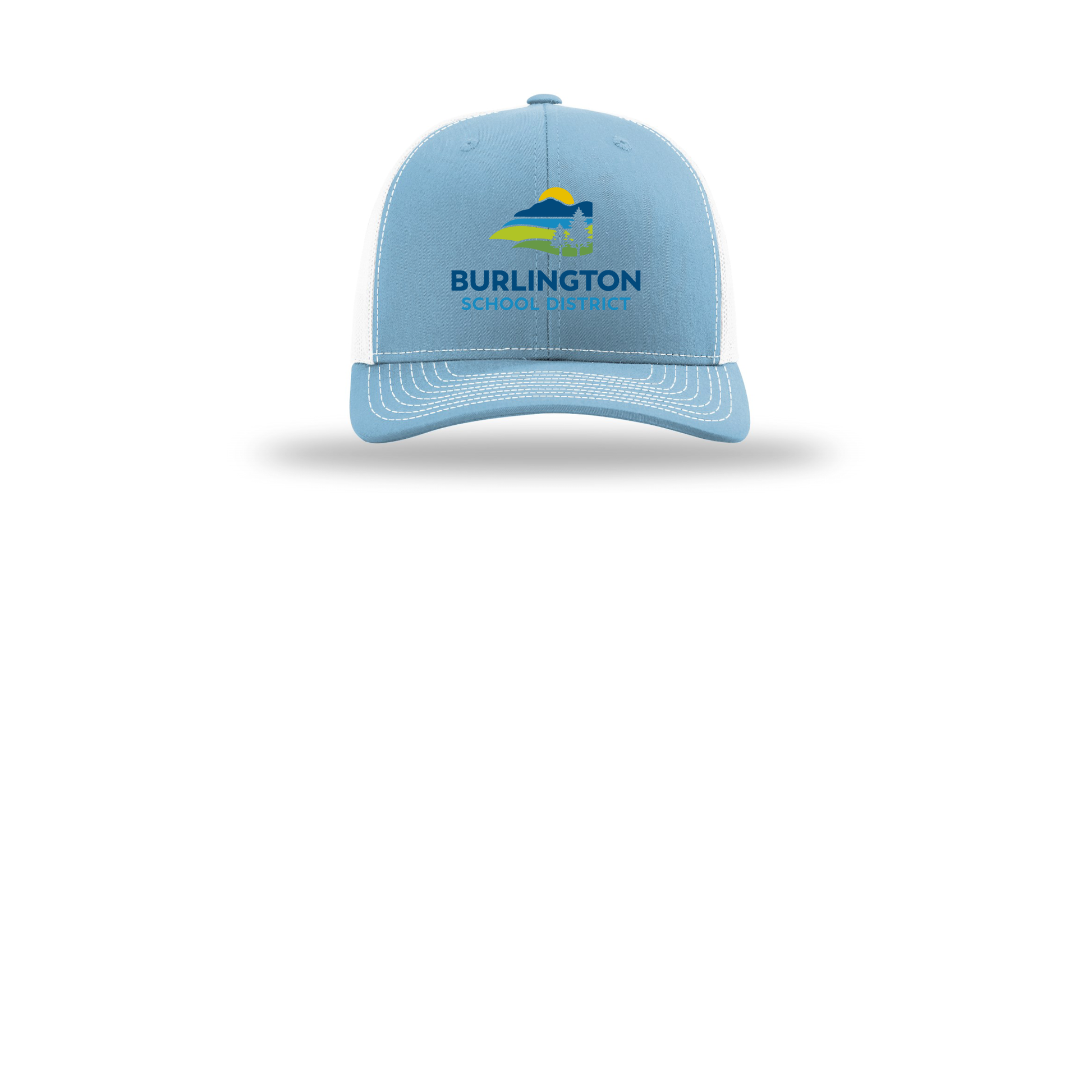 bsdvt-richardson-trucker-cap-embroidery-capfront-R112-columbiabluewhite-flat-front