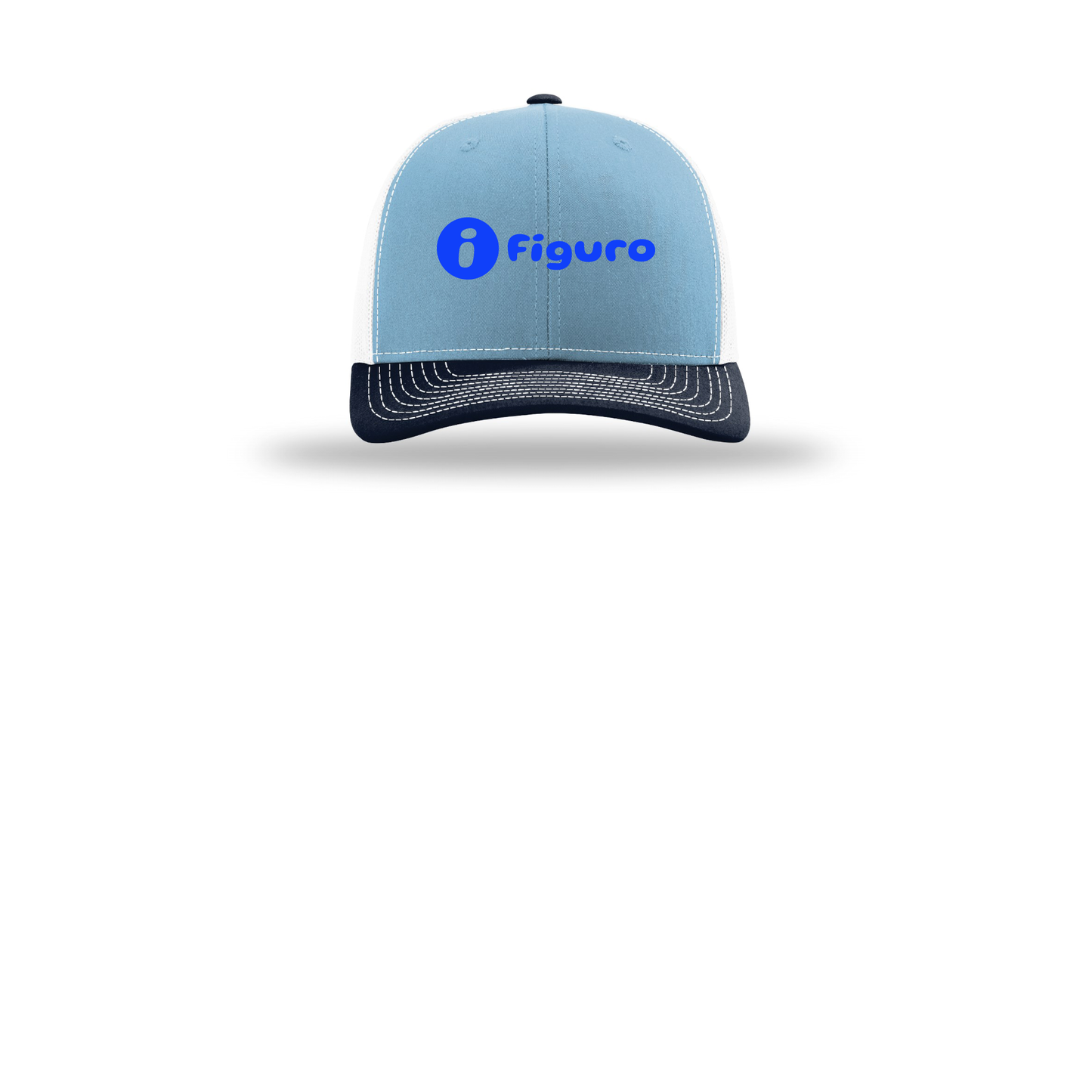 getfiguro-richardson-trucker-cap-embroidery-capfront-R112-columbiabluewhitenavy-flat-front