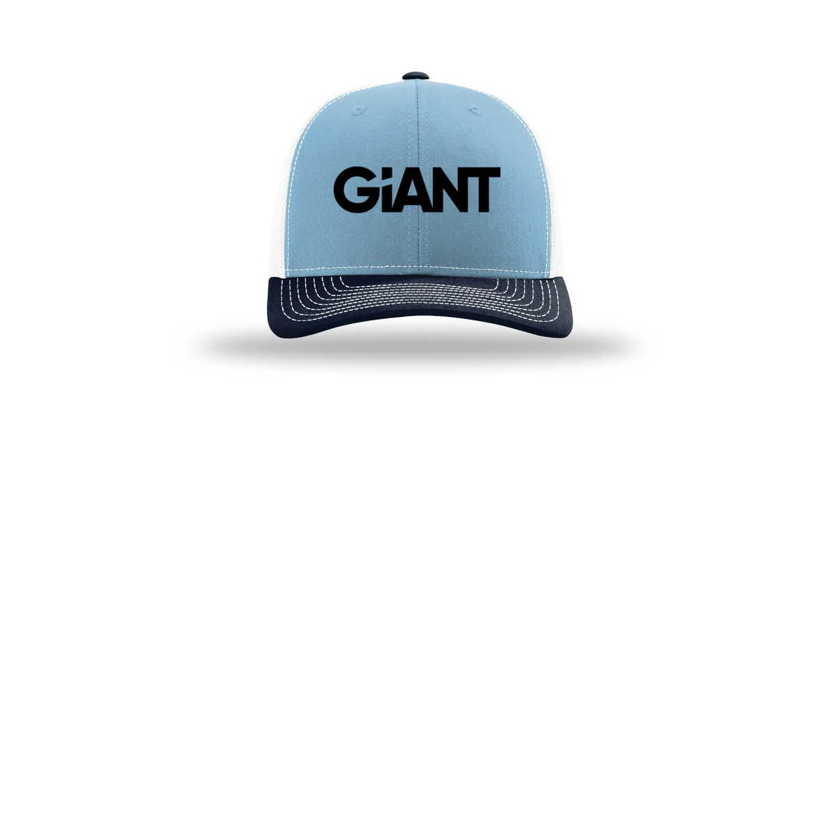 giantworldwide-richardson-trucker-cap-embroidery-capfront-R112-columbiabluewhitenavy-flat-front