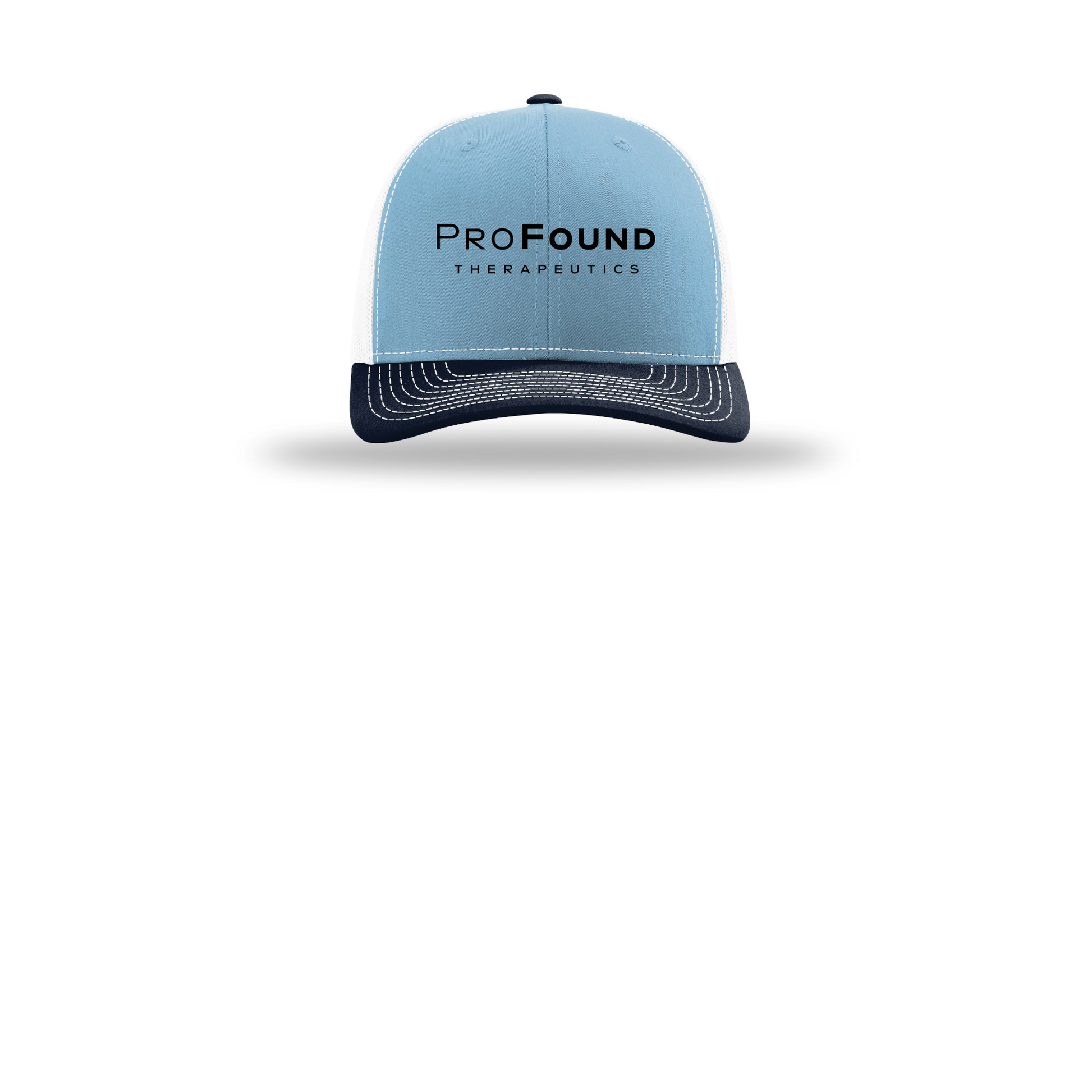 profoundtx-richardson-trucker-cap-embroidery-capfront-R112-columbiabluewhitenavy-flat-front