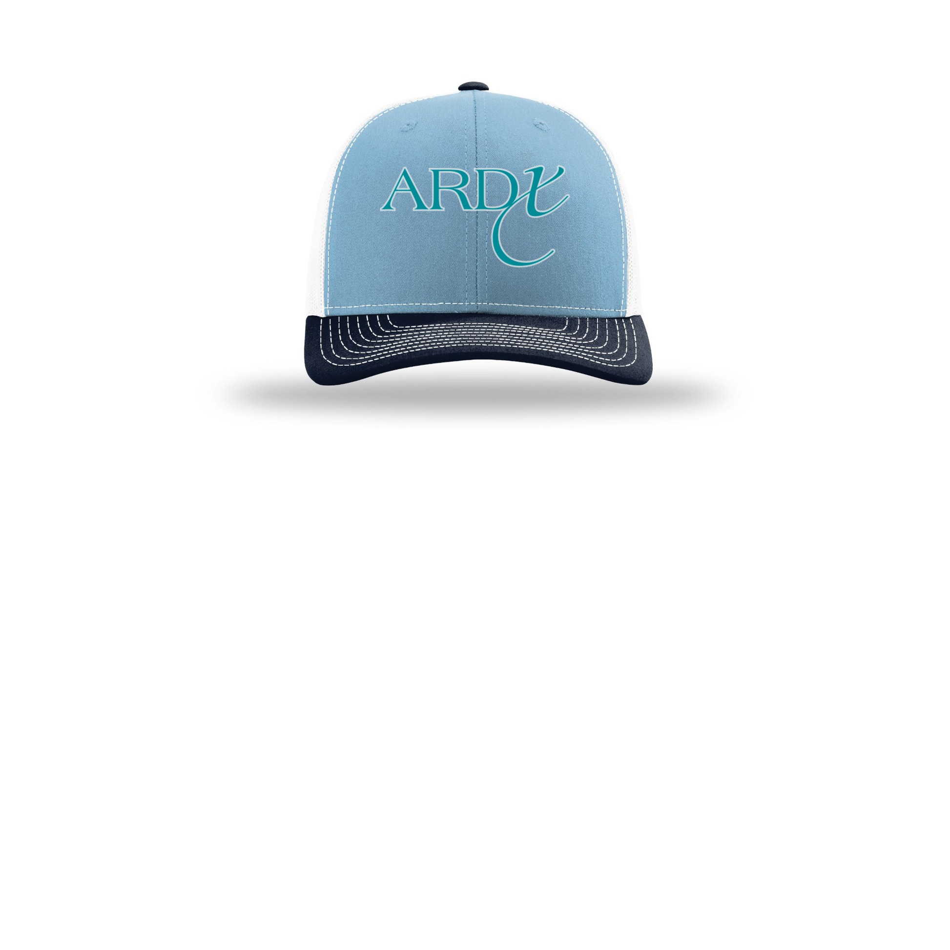 ardx-richardson-trucker-cap-embroidery-capfront-R112-columbiabluewhitenavy-flat-front