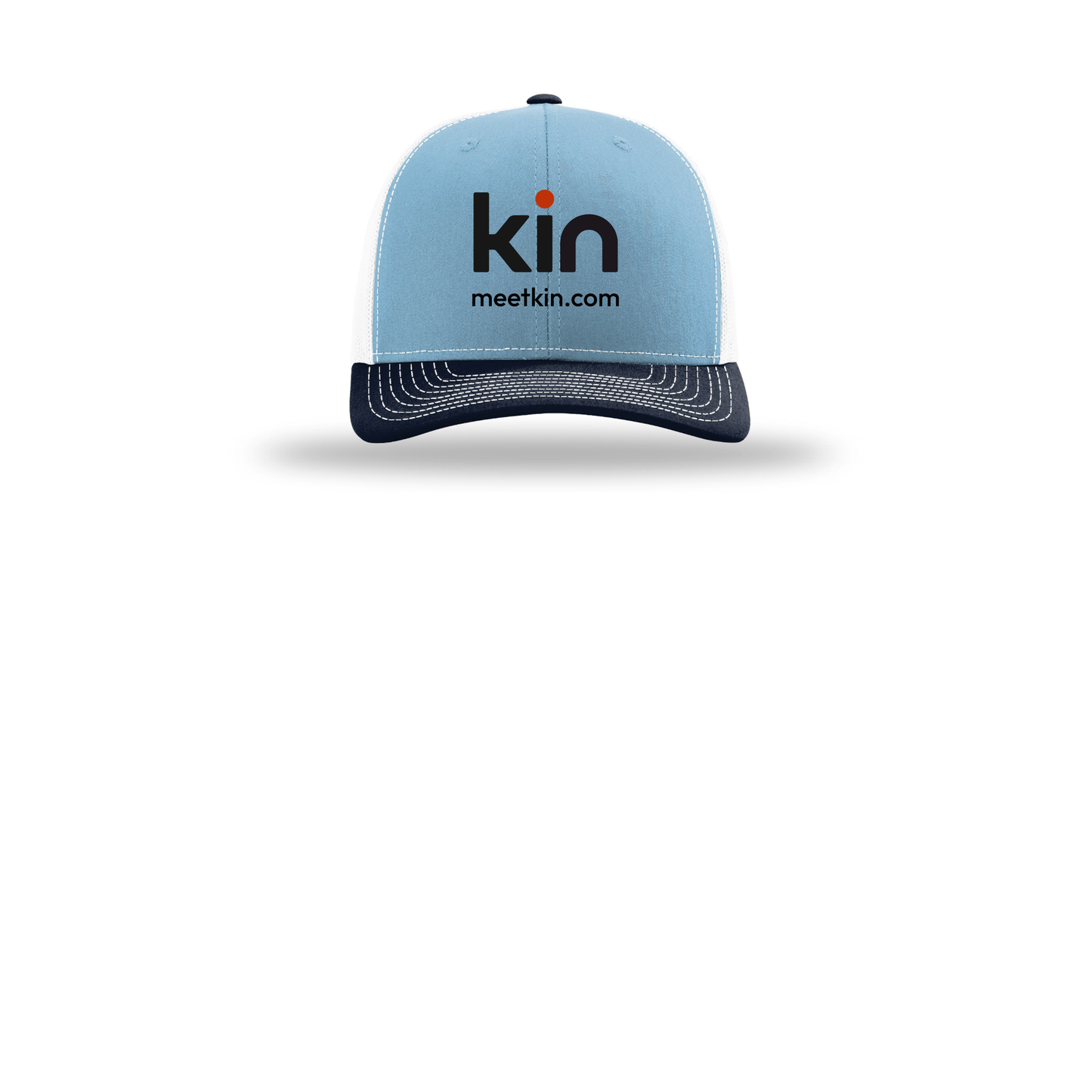 kin-richardson-trucker-cap-embroidery-capfront-R112-columbiabluewhitenavy-flat-front