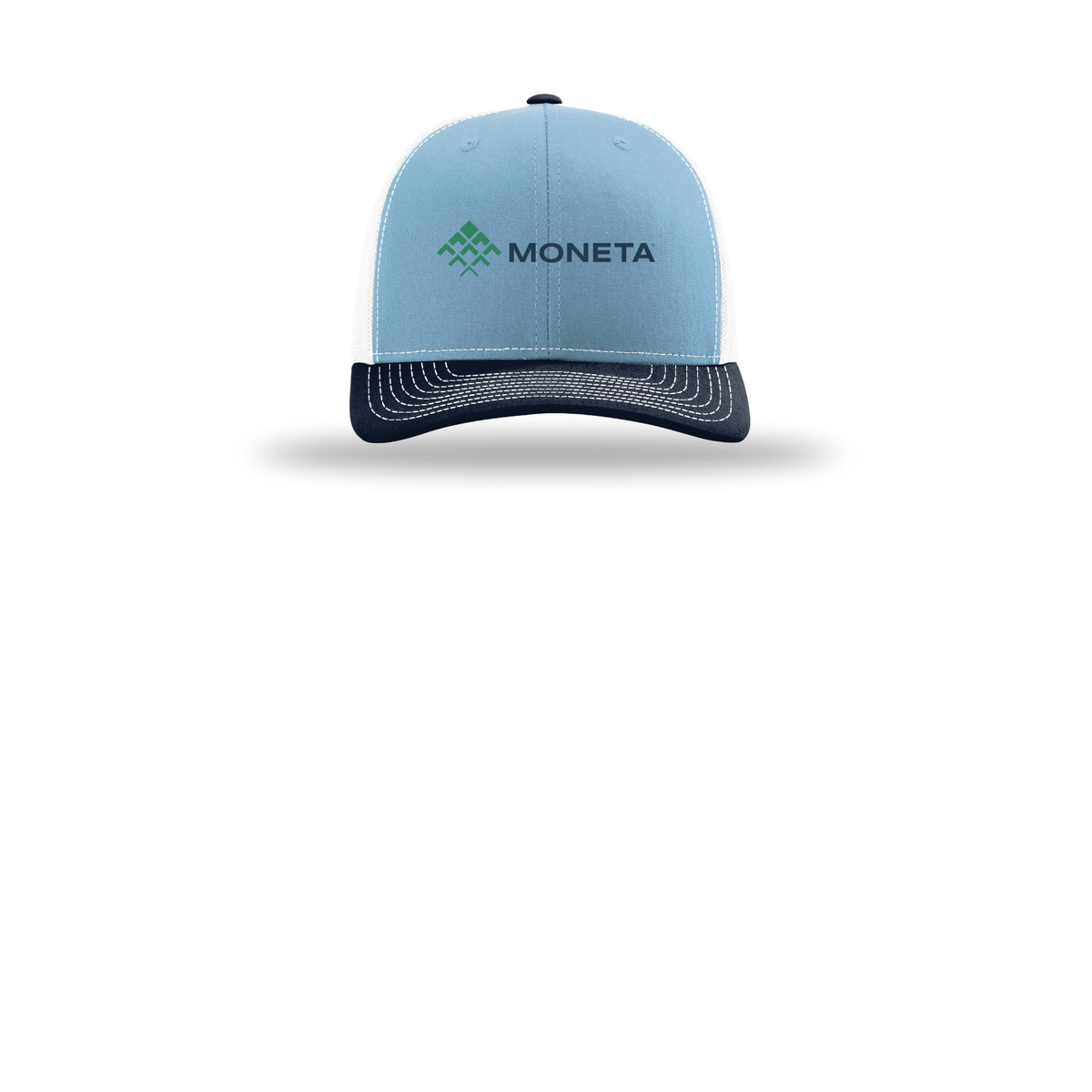 monetagroup-richardson-trucker-cap-embroidery-capfront-R112-columbiabluewhitenavy-flat-front