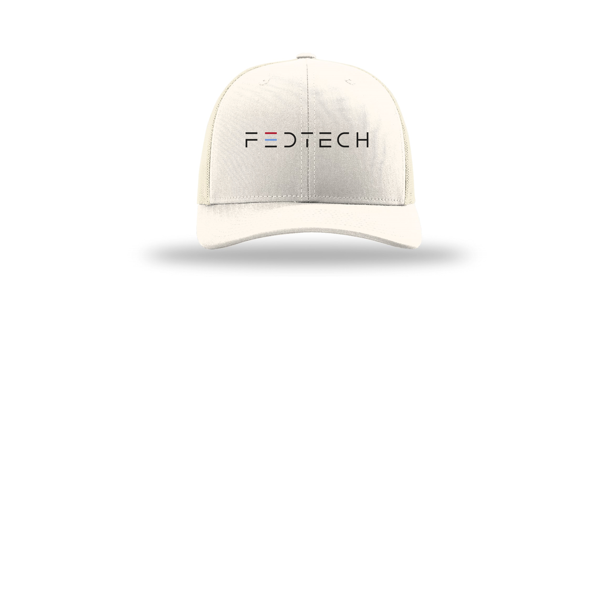 fedtech-richardson-trucker-cap-embroidery-capfront-R112-cream-flat-front
