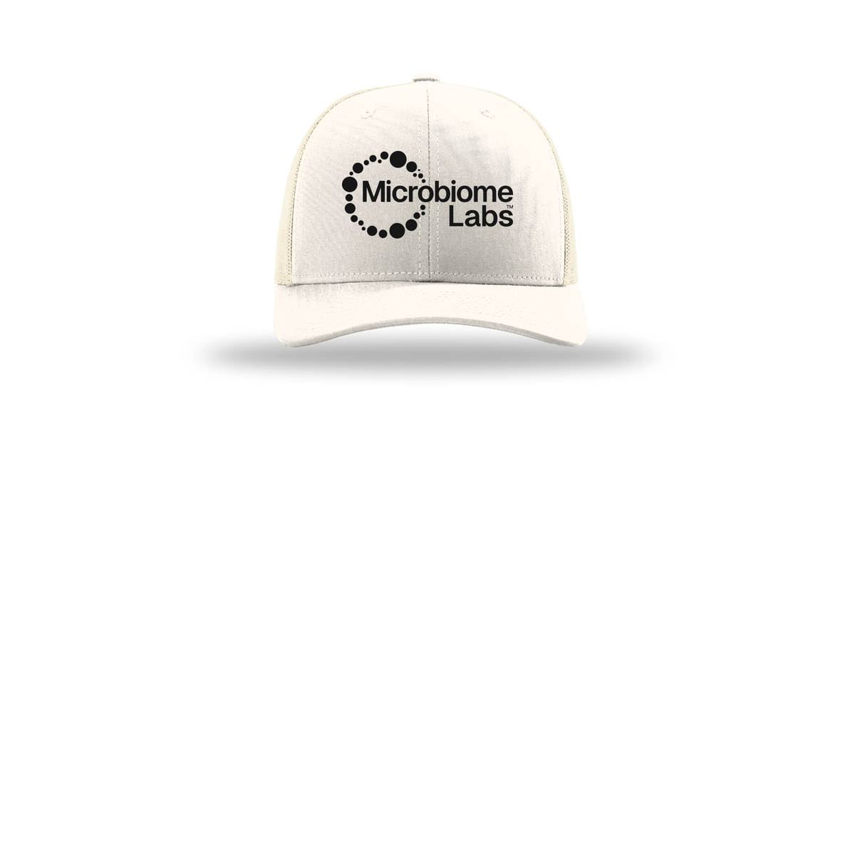 microbiomelabs-richardson-trucker-cap-embroidery-capfront-R112-cream-flat-front