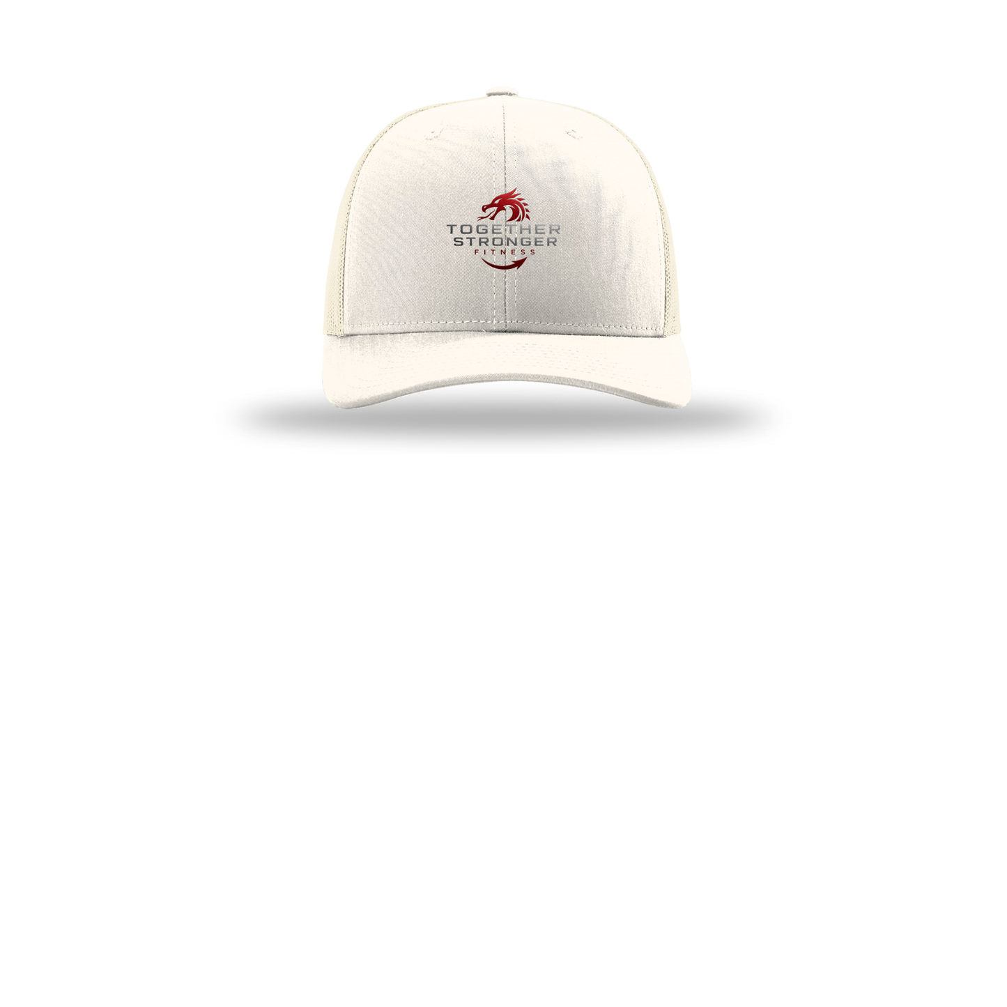 togetherstrongerfitness-richardson-trucker-cap-embroidery-capfront-R112-cream-flat-front