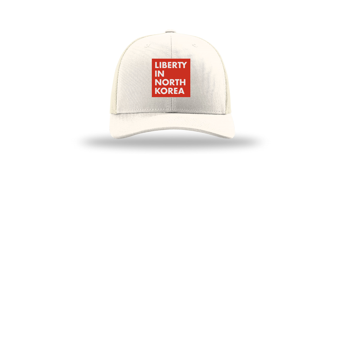 libertyinnorthkorea-richardson-trucker-cap-embroidery-capfront-R112-cream-flat-front