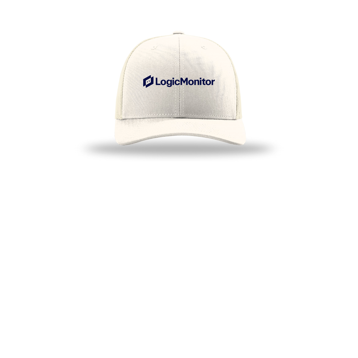 logicmonitor-richardson-trucker-cap-embroidery-capfront-R112-cream-flat-front