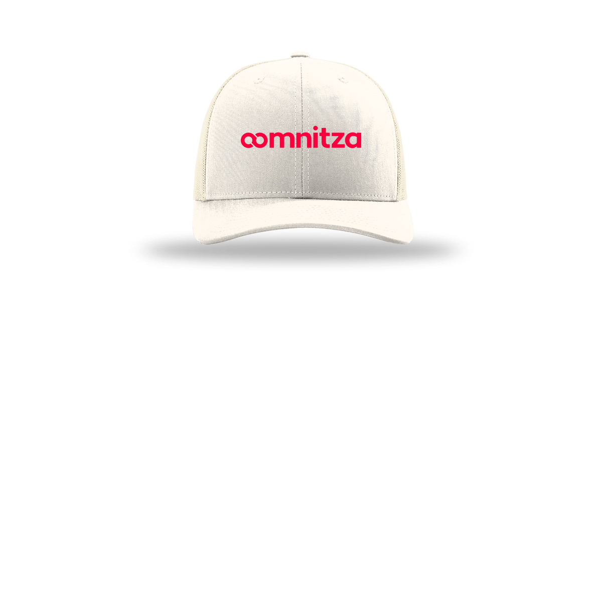 oomnitza-richardson-trucker-cap-embroidery-capfront-R112-cream-flat-front