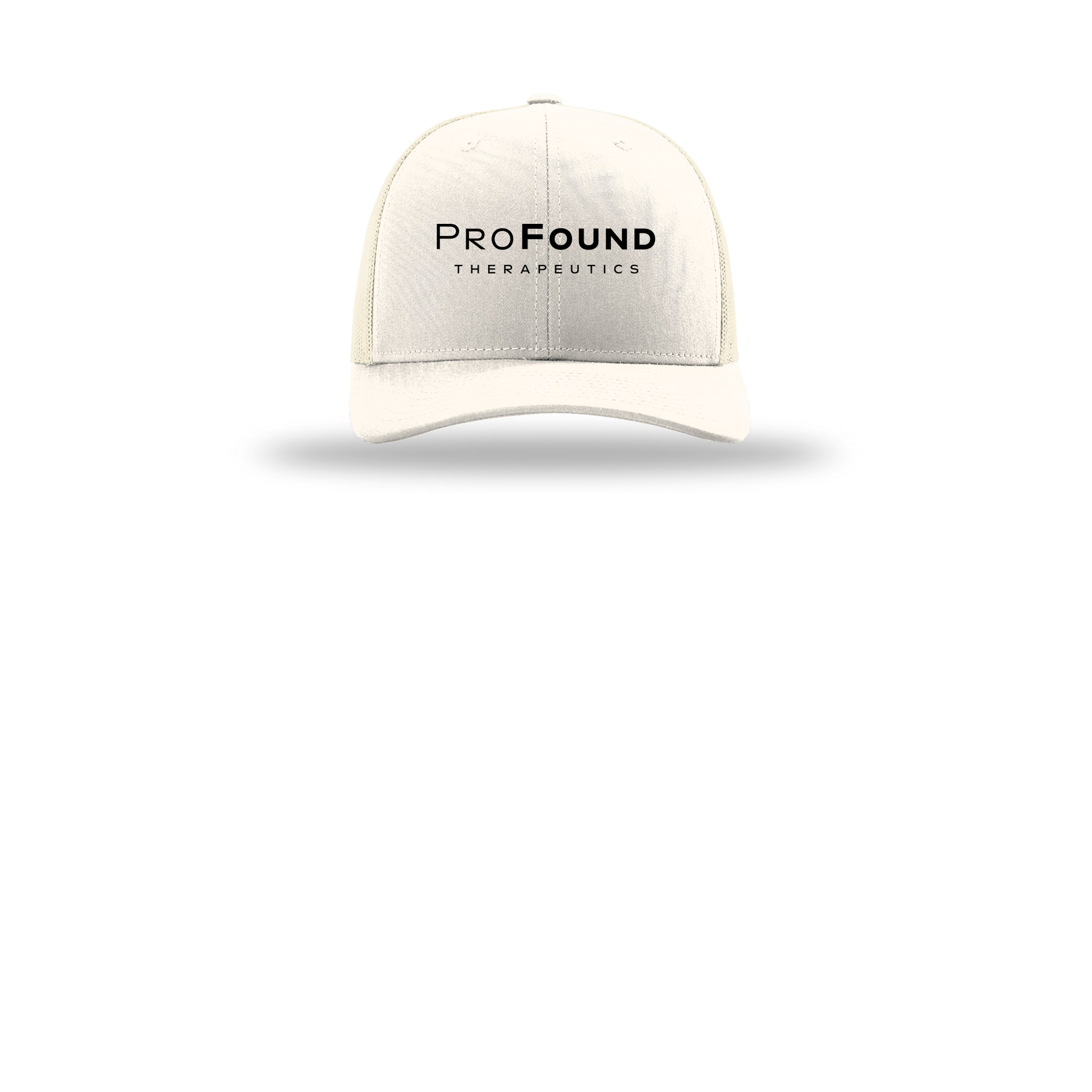 profoundtx-richardson-trucker-cap-embroidery-capfront-R112-cream-flat-front
