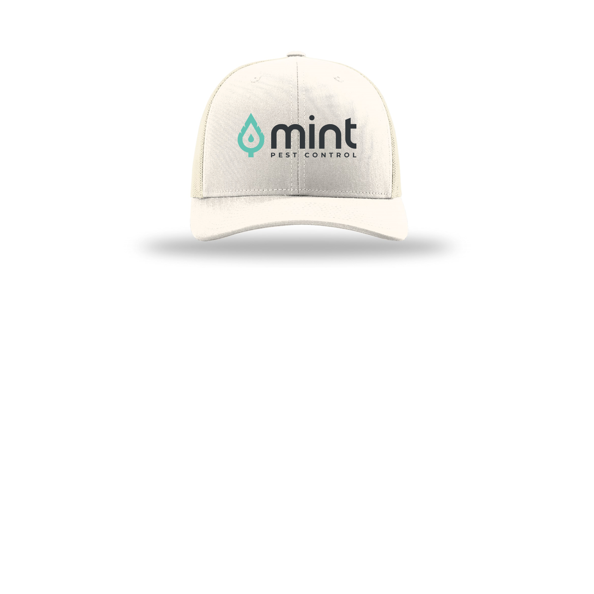 mintpest-richardson-trucker-cap-embroidery-capfront-R112-cream-flat-front