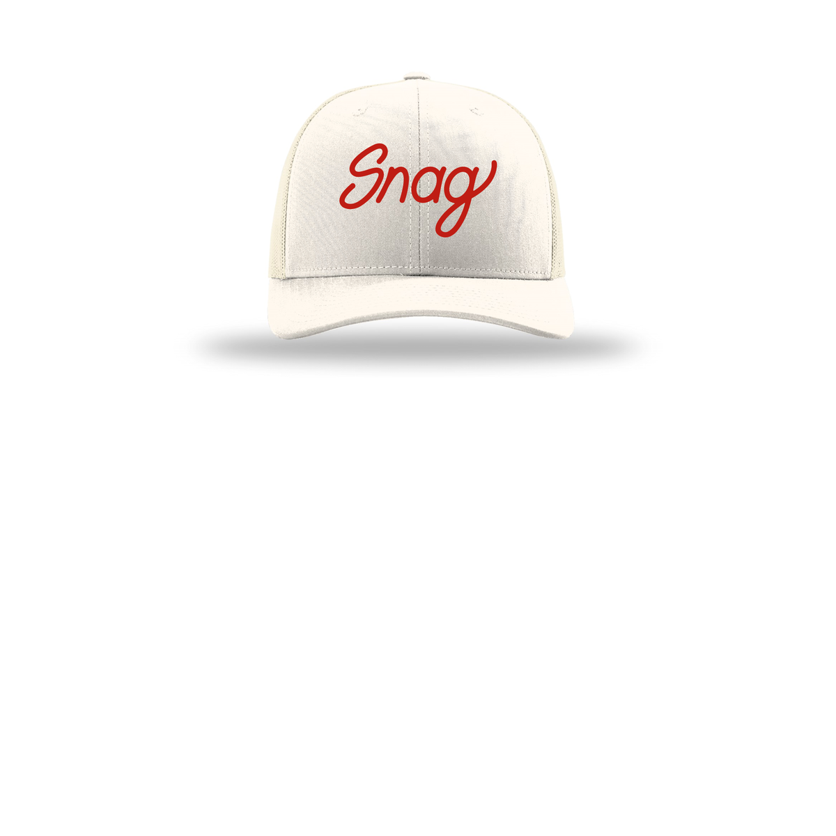 snagdelivery-richardson-trucker-cap-embroidery-capfront-R112-cream-flat-front