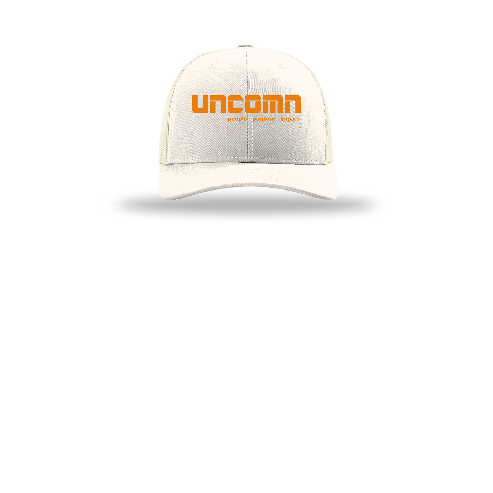 uncomn-richardson-trucker-cap-embroidery-capfront-R112-cream-flat-front