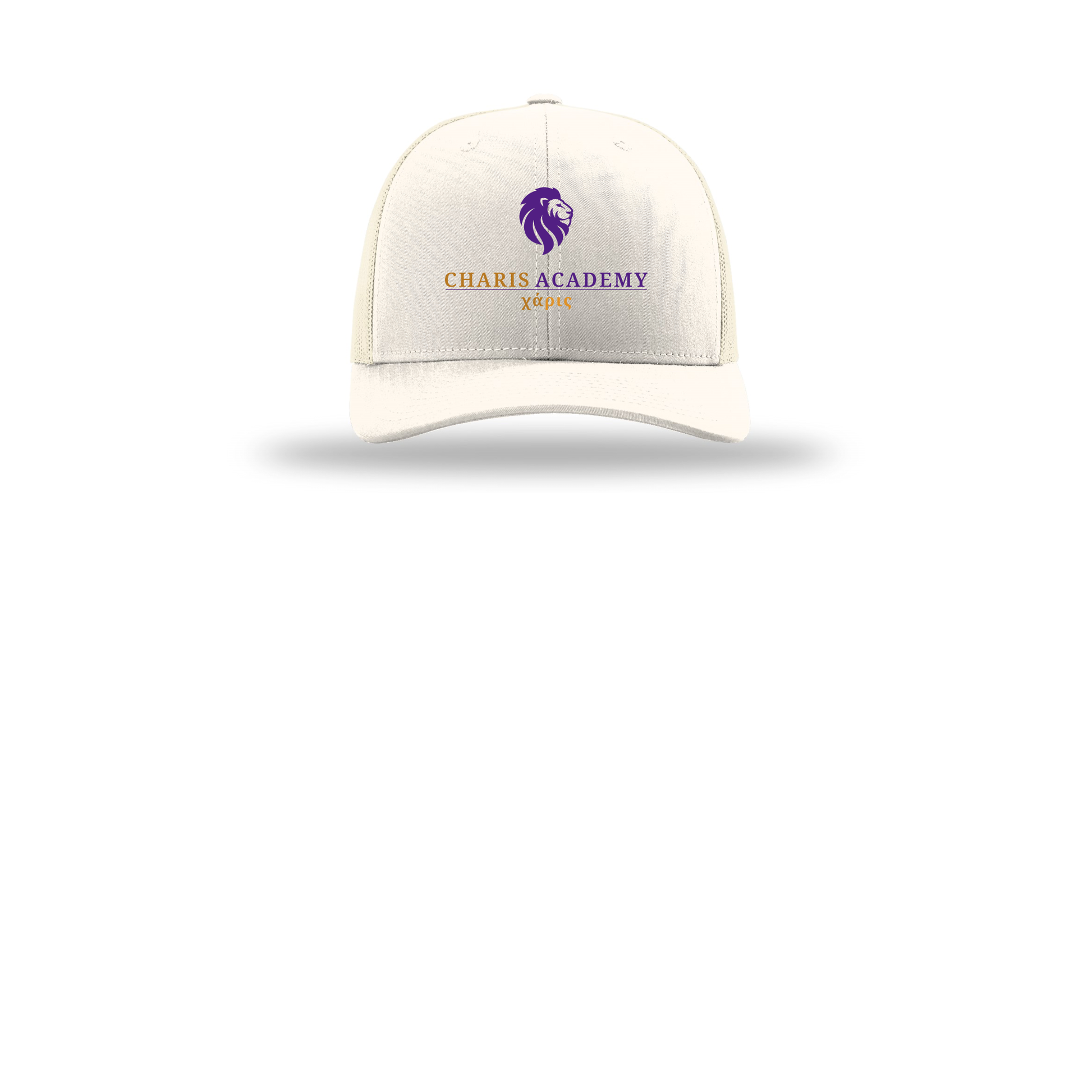 cahazleton-richardson-trucker-cap-embroidery-capfront-R112-cream-flat-front