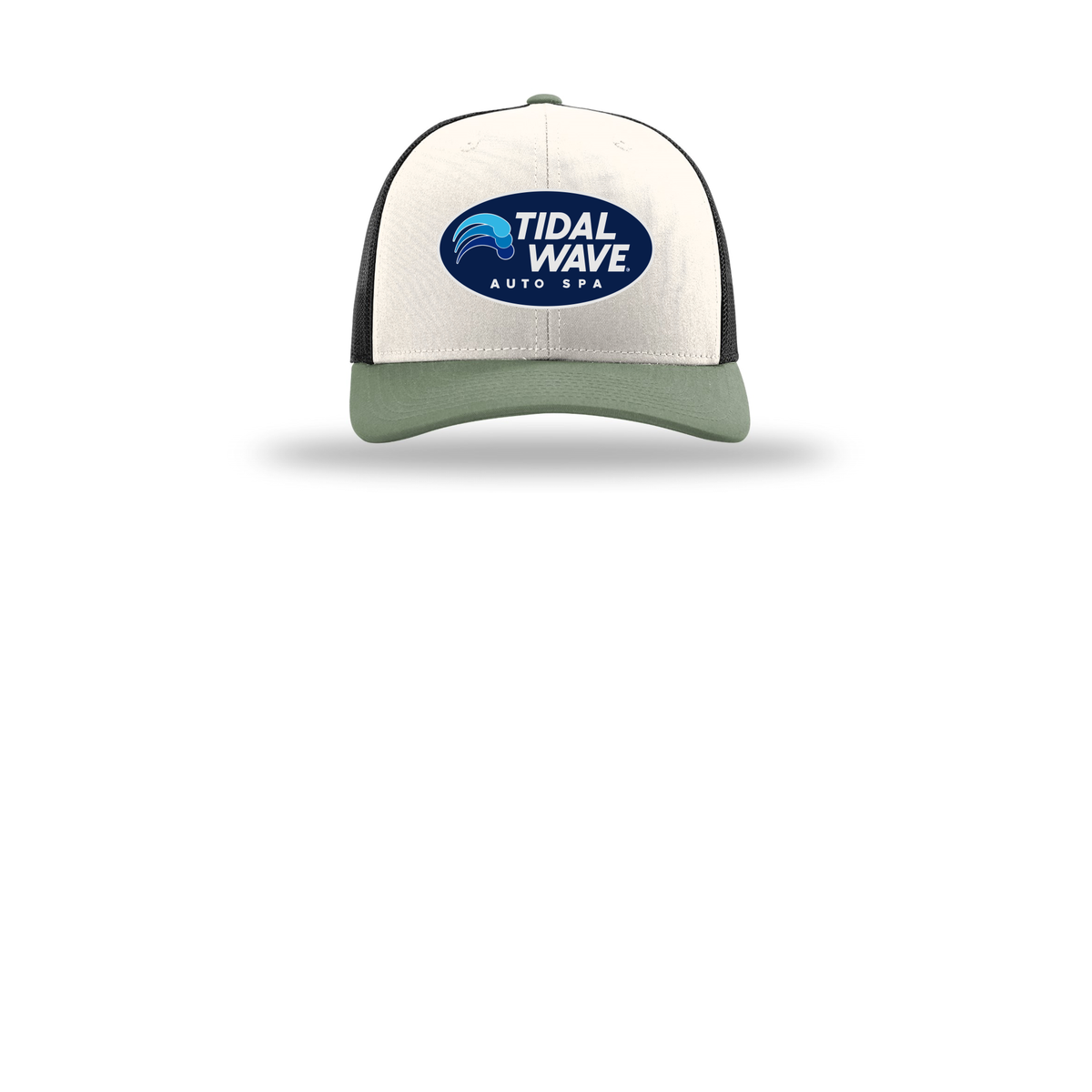 tidalwaveautospa-richardson-trucker-cap-embroidery-capfront-R112-creamblackloden-flat-front