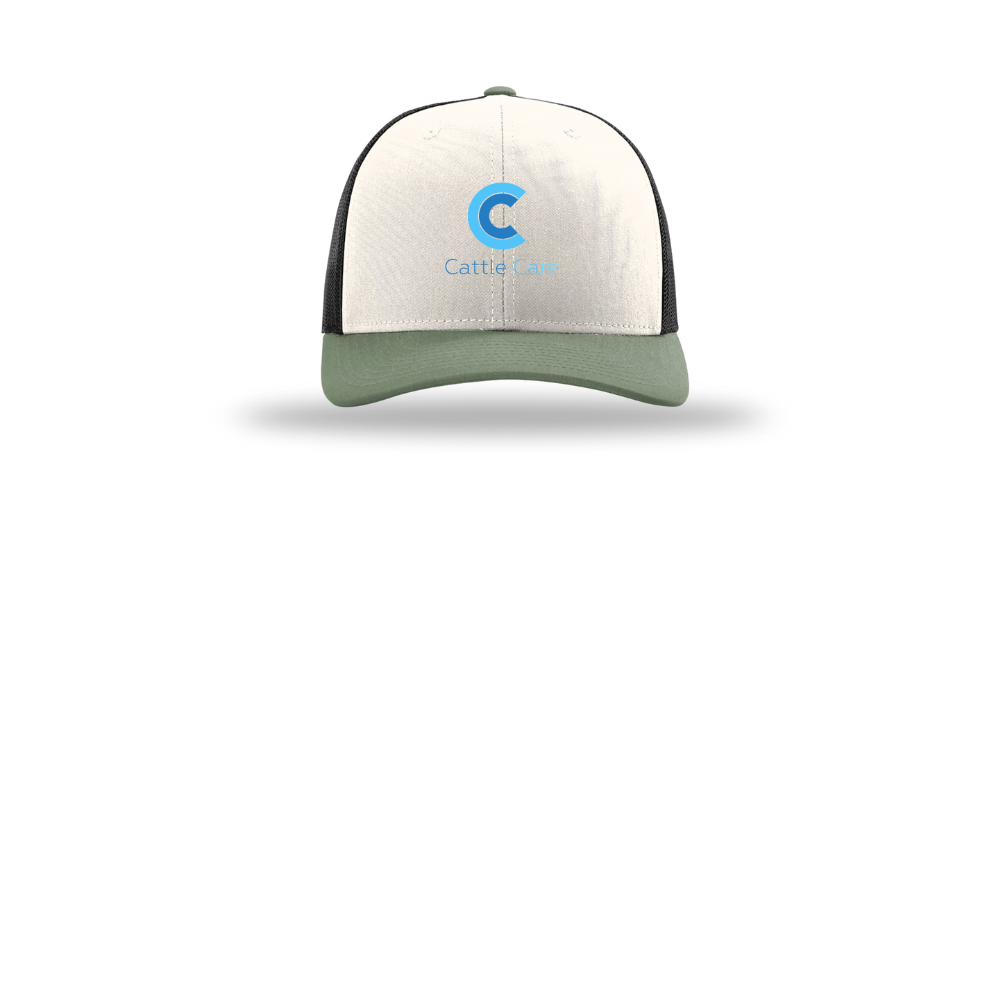 cattle-care-richardson-trucker-cap-embroidery-capfront-R112-creamblackloden-flat-front