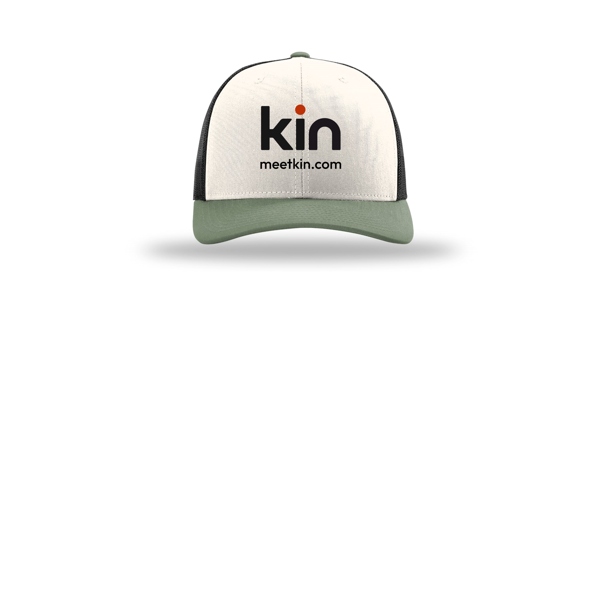 kin-richardson-trucker-cap-embroidery-capfront-R112-creamblackloden-flat-front