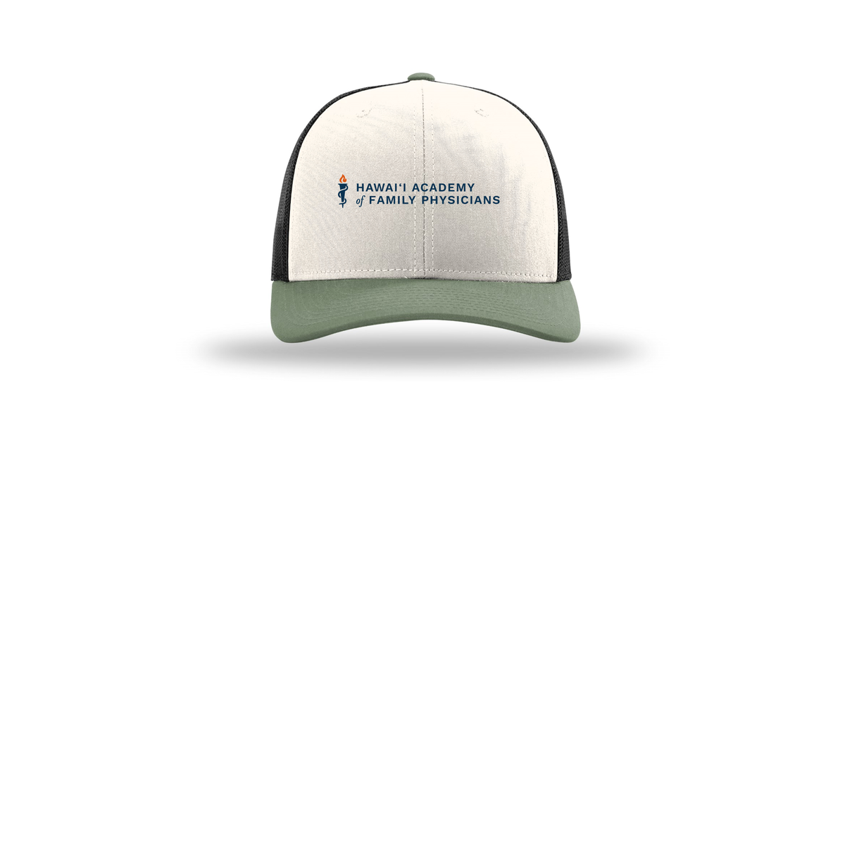 hafp-richardson-trucker-cap-embroidery-capfront-R112-creamblackloden-flat-front