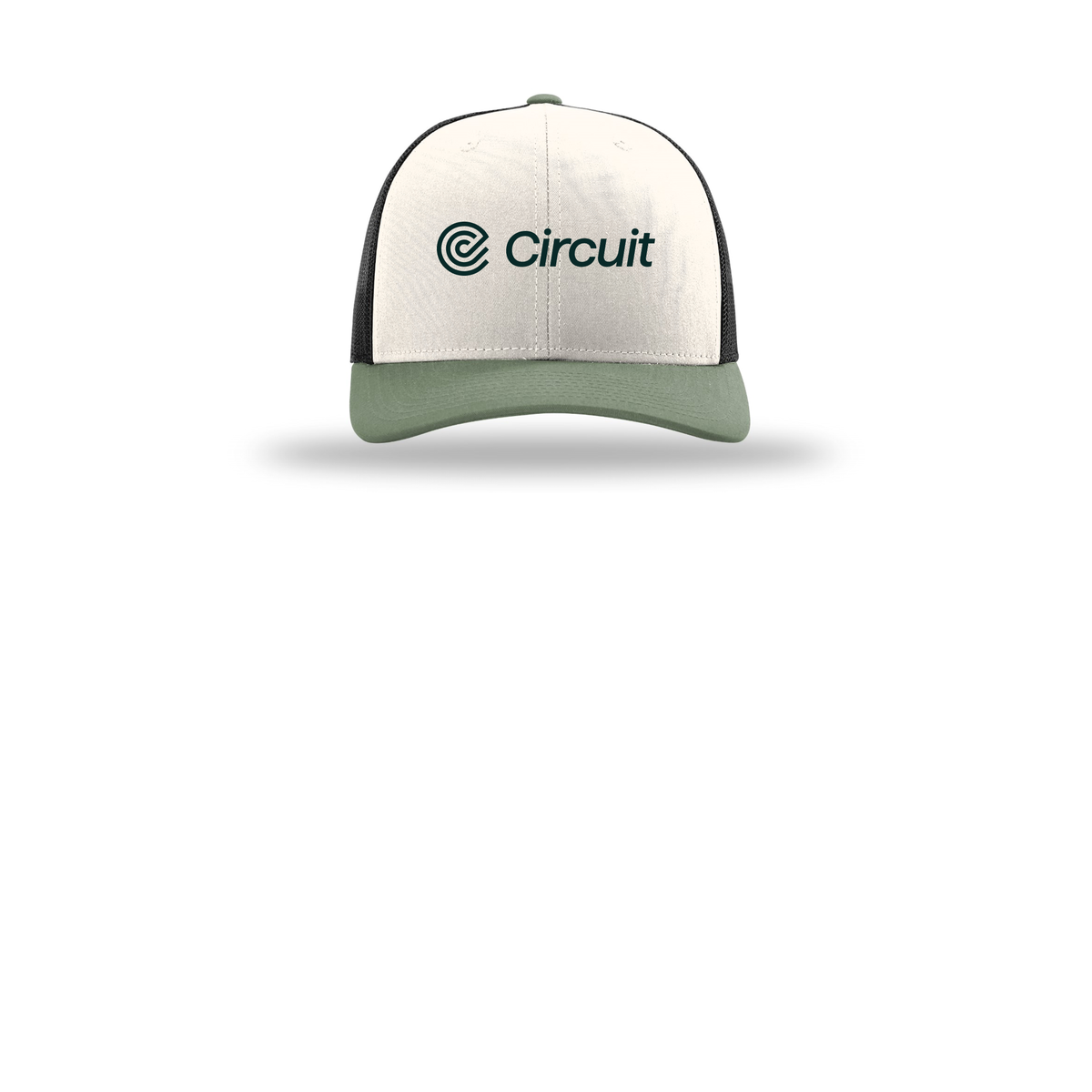 ridecircuit-richardson-trucker-cap-embroidery-capfront-R112-creamblackloden-flat-front