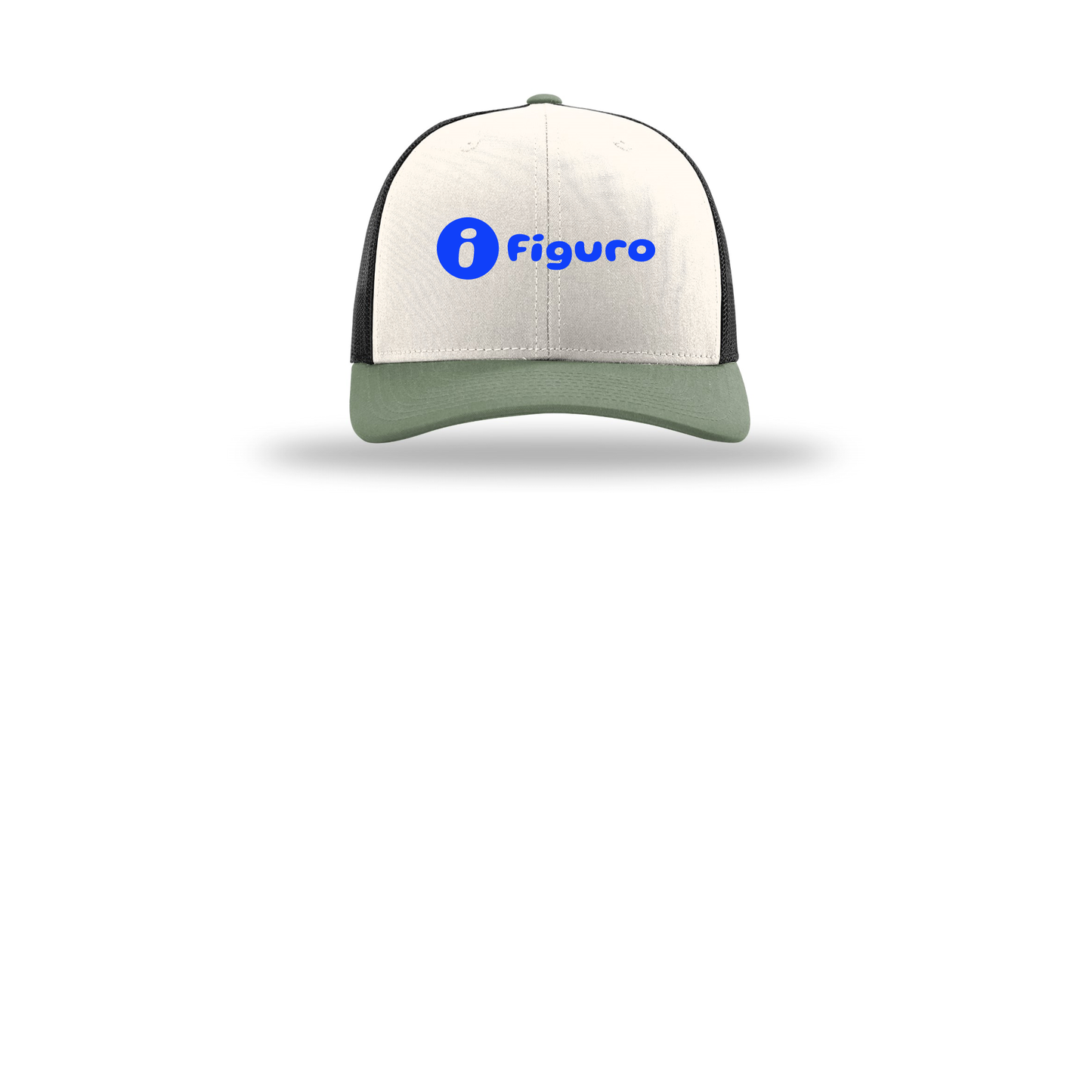 getfiguro-richardson-trucker-cap-embroidery-capfront-R112-creamblackloden-flat-front
