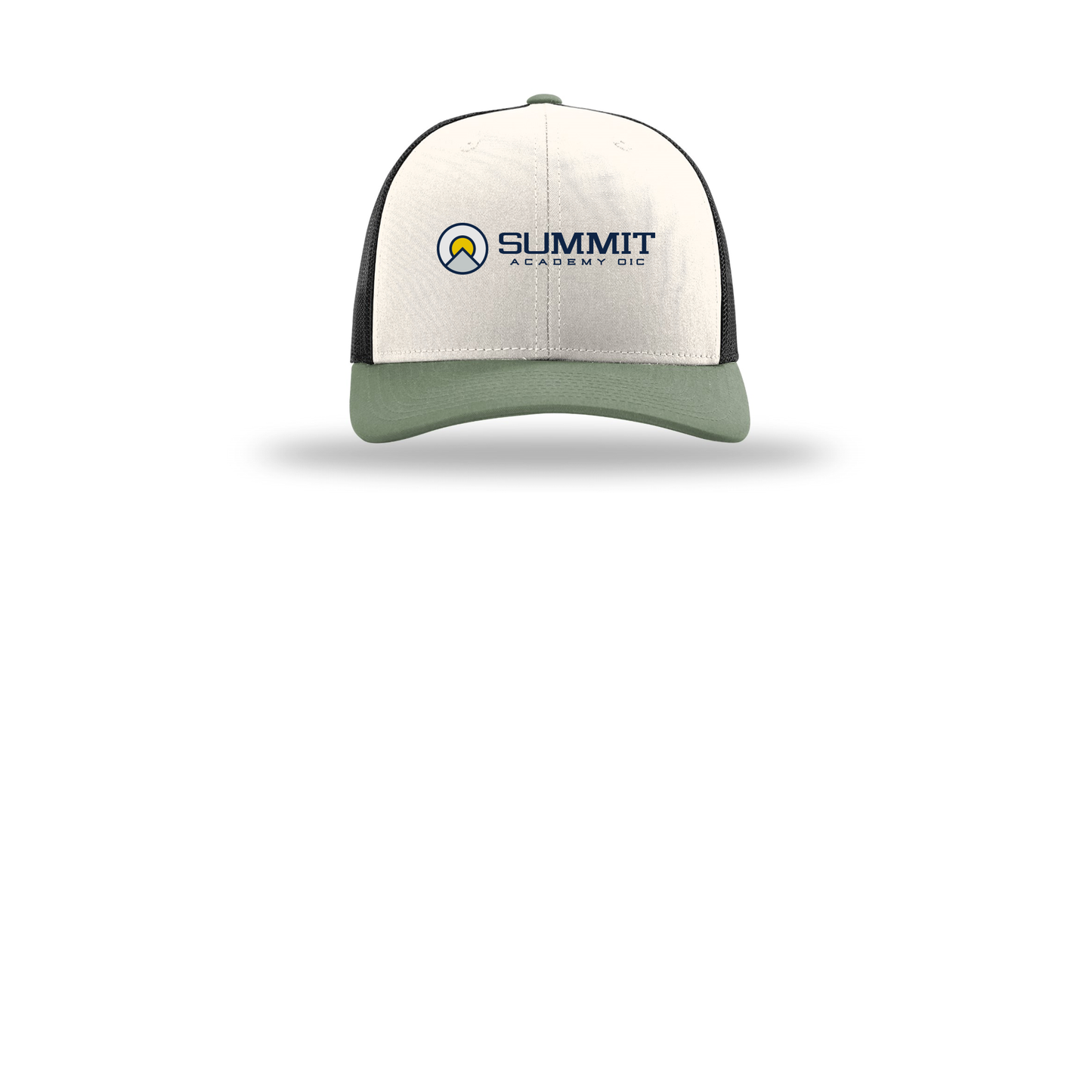 saoic-richardson-trucker-cap-embroidery-capfront-R112-creamblackloden-flat-front