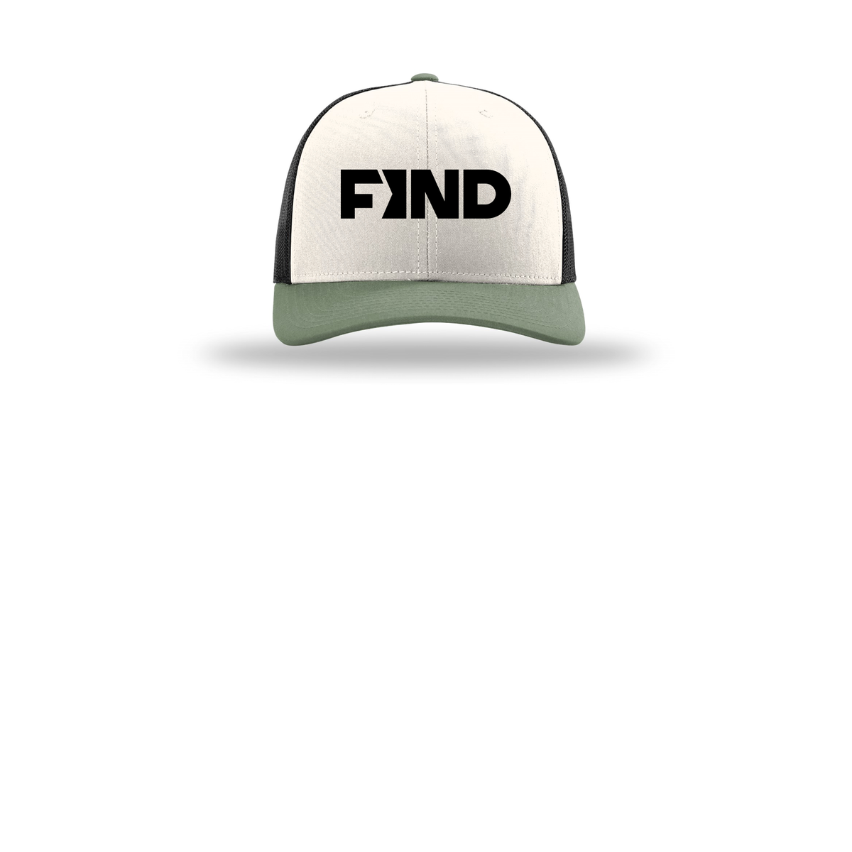 findrealestate-richardson-trucker-cap-embroidery-capfront-R112-creamblackloden-flat-front