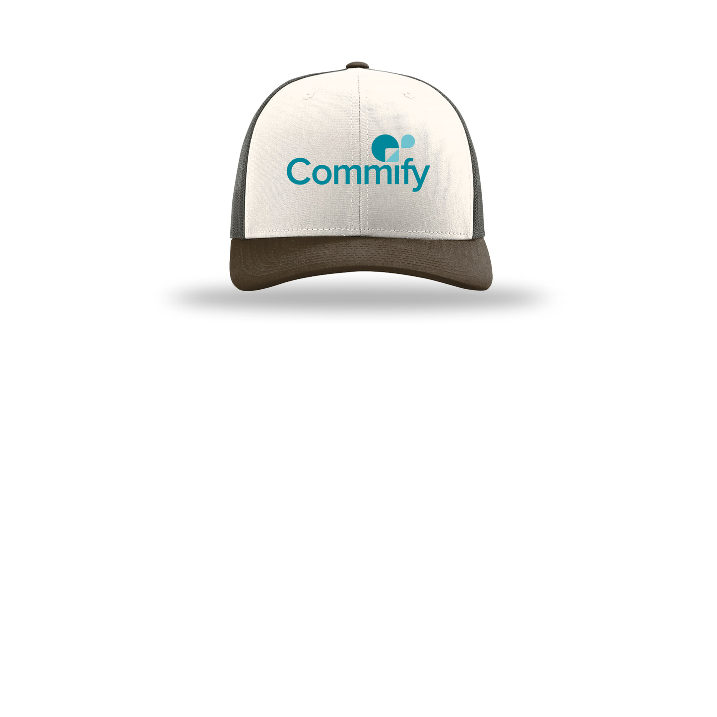 commify-richardson-trucker-cap-embroidery-capfront-R112-creamgreybrownbrown-flat-front