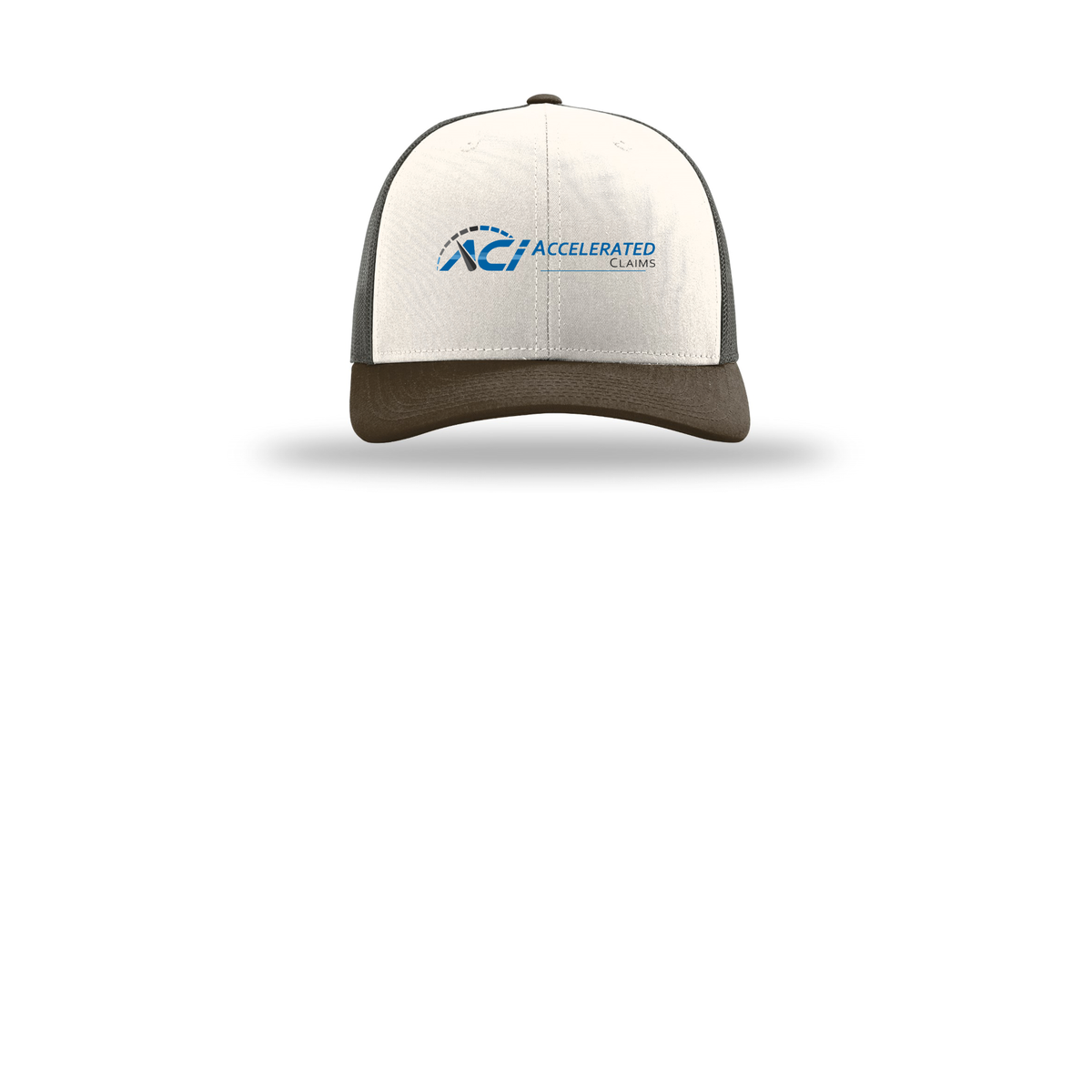 accelclaims-richardson-trucker-cap-embroidery-capfront-R112-creamgreybrownbrown-flat-front