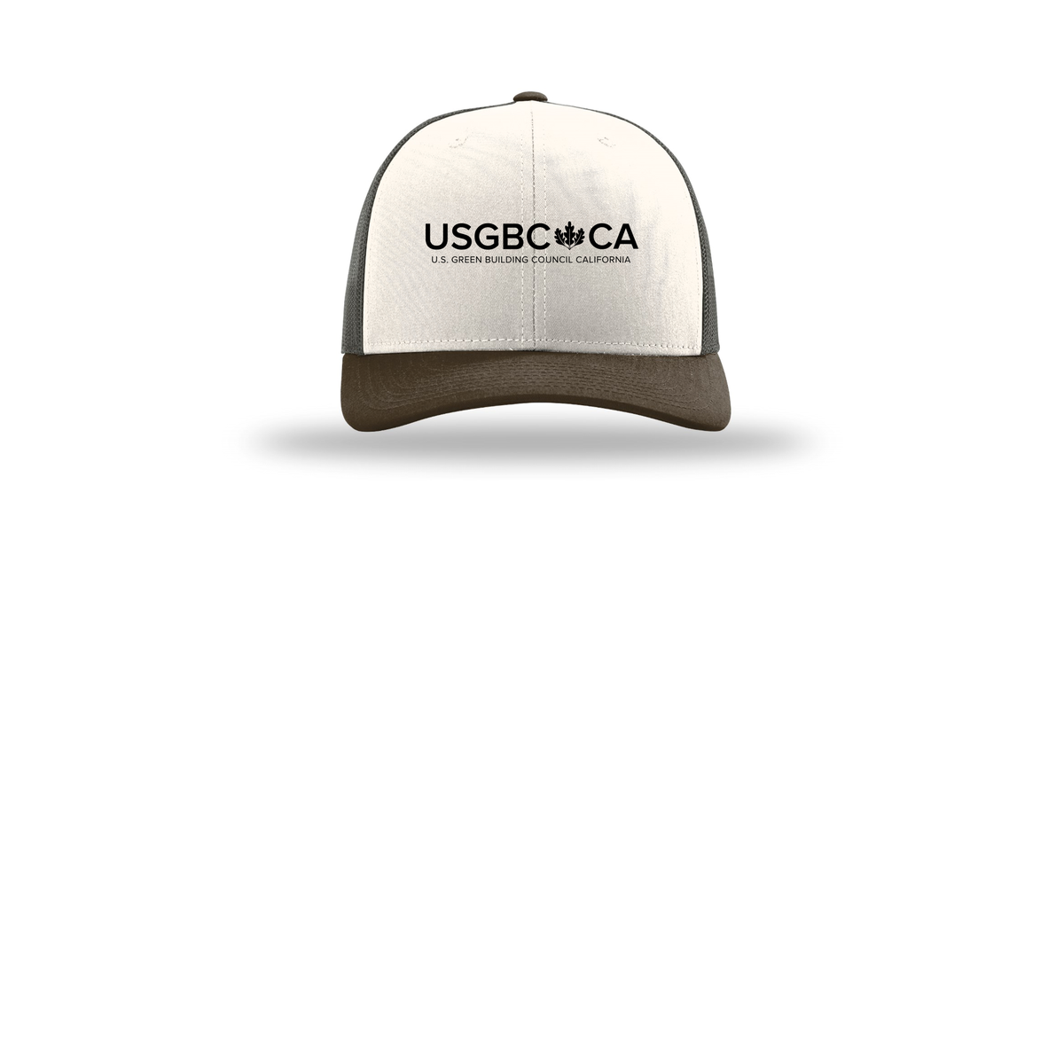 usgbc-ca-richardson-trucker-cap-embroidery-capfront-R112-creamgreybrownbrown-flat-front