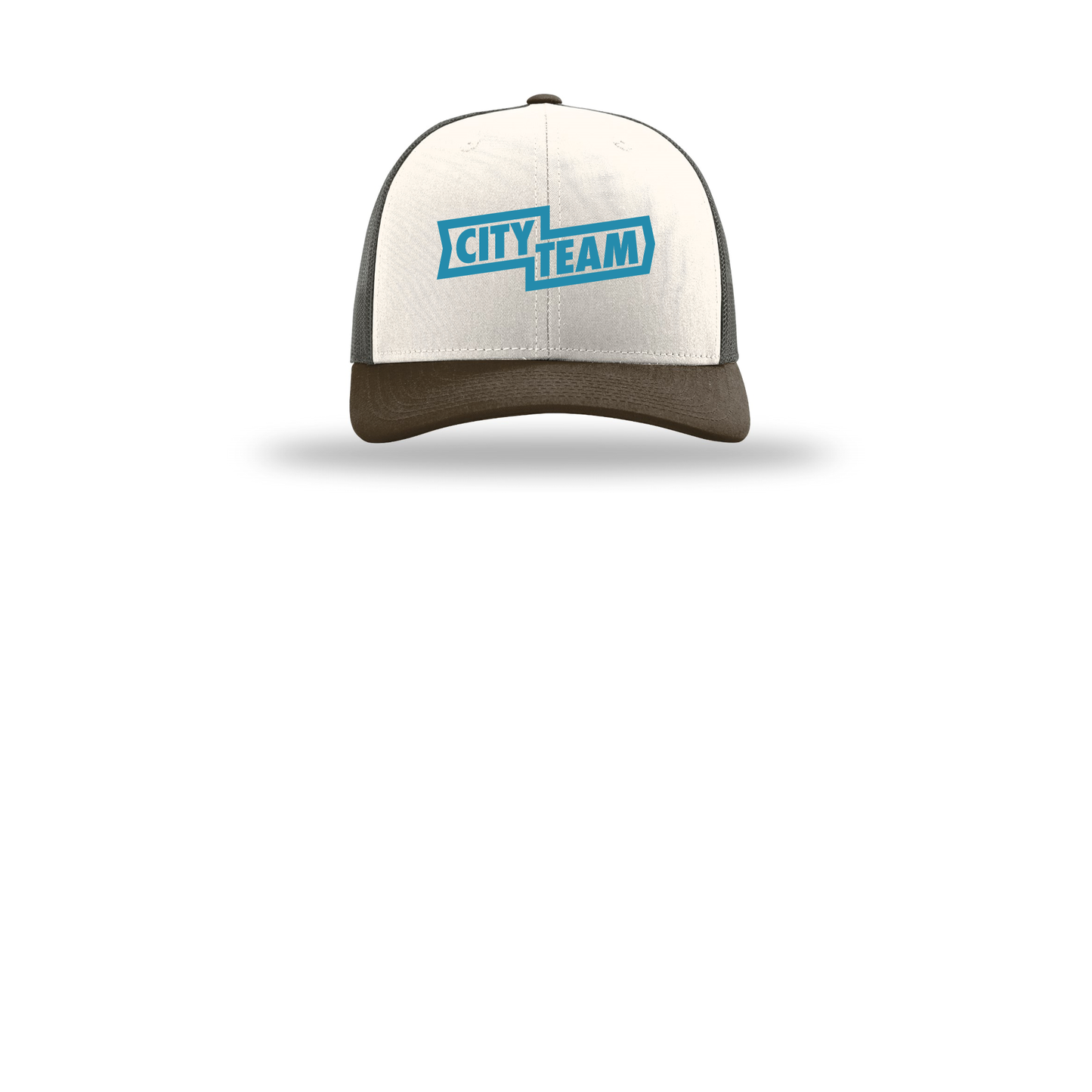 cityteam-richardson-trucker-cap-embroidery-capfront-R112-creamgreybrownbrown-flat-front