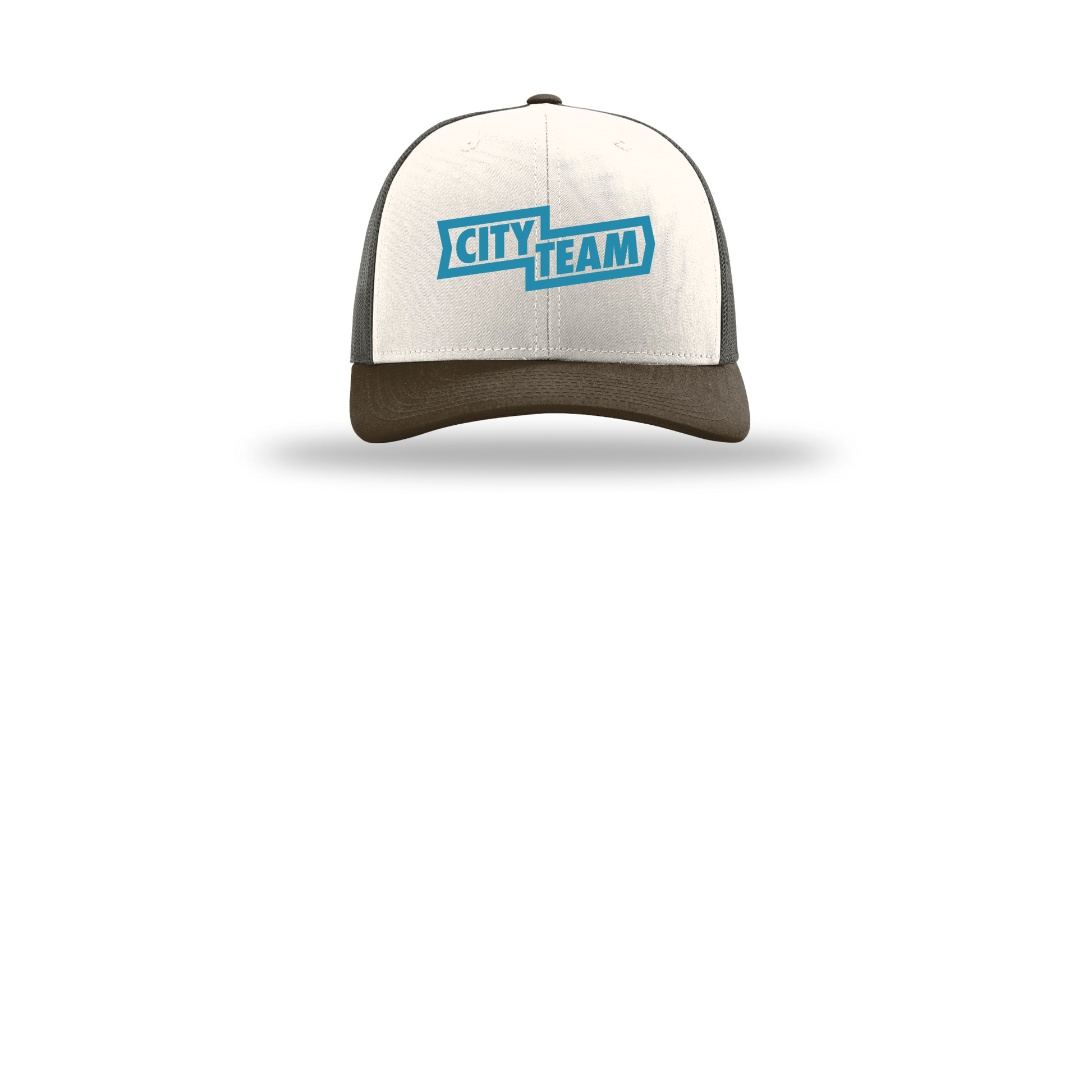 cityteam-richardson-trucker-cap-embroidery-capfront-R112-creamgreybrownbrown-flat-front