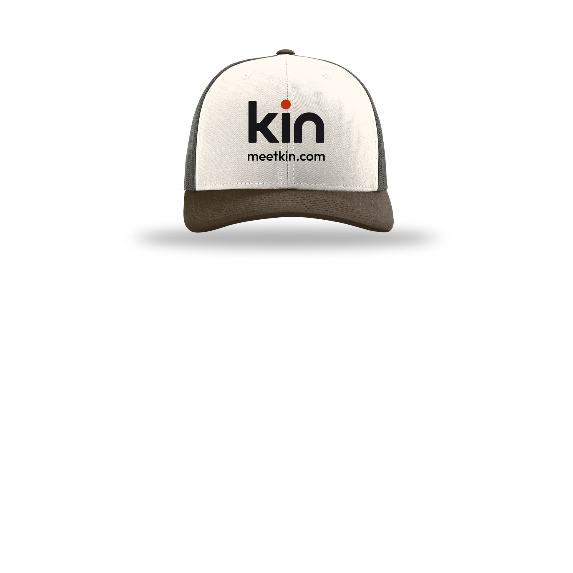 kin-richardson-trucker-cap-embroidery-capfront-R112-creamgreybrownbrown-flat-front