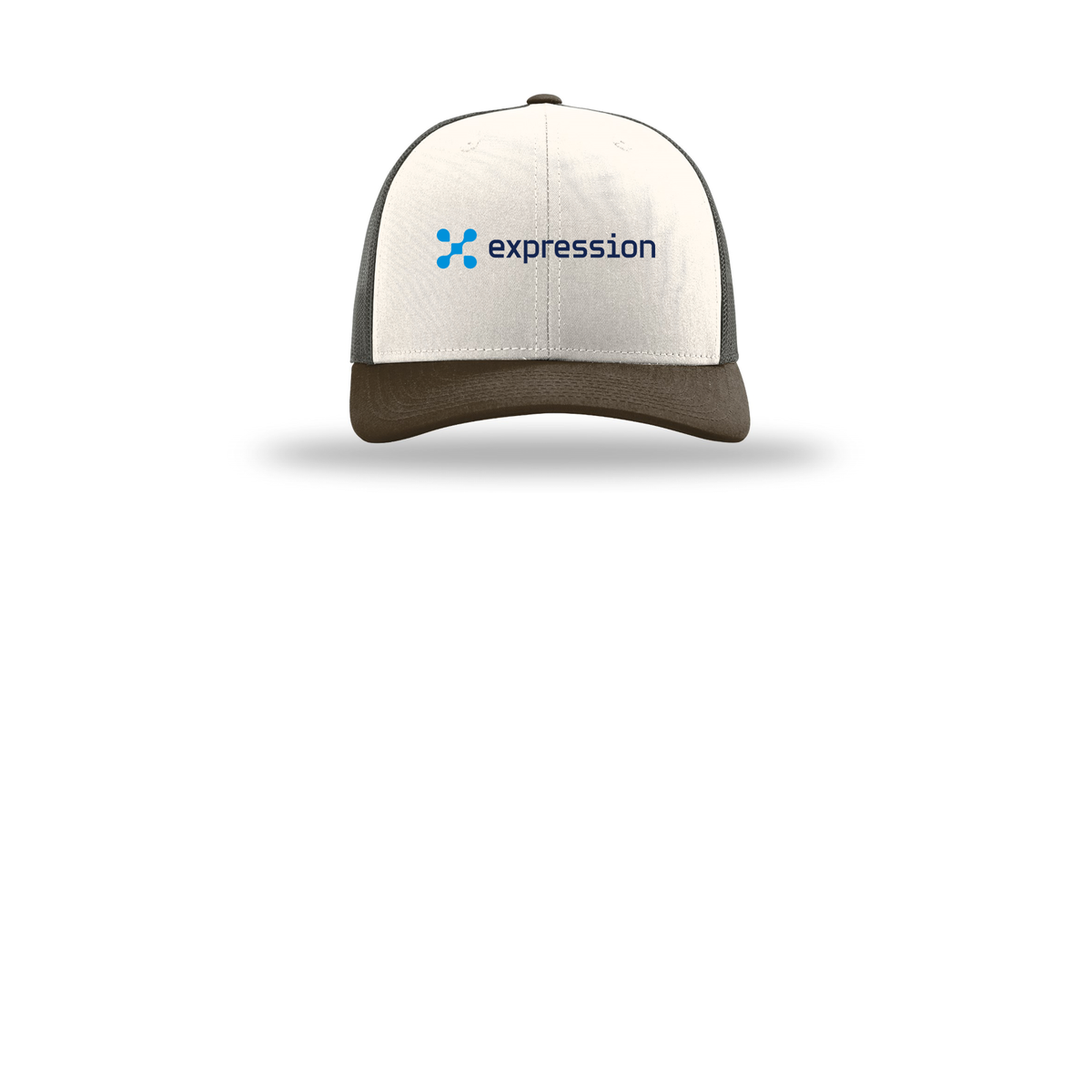expr-richardson-trucker-cap-embroidery-capfront-R112-creamgreybrownbrown-flat-front