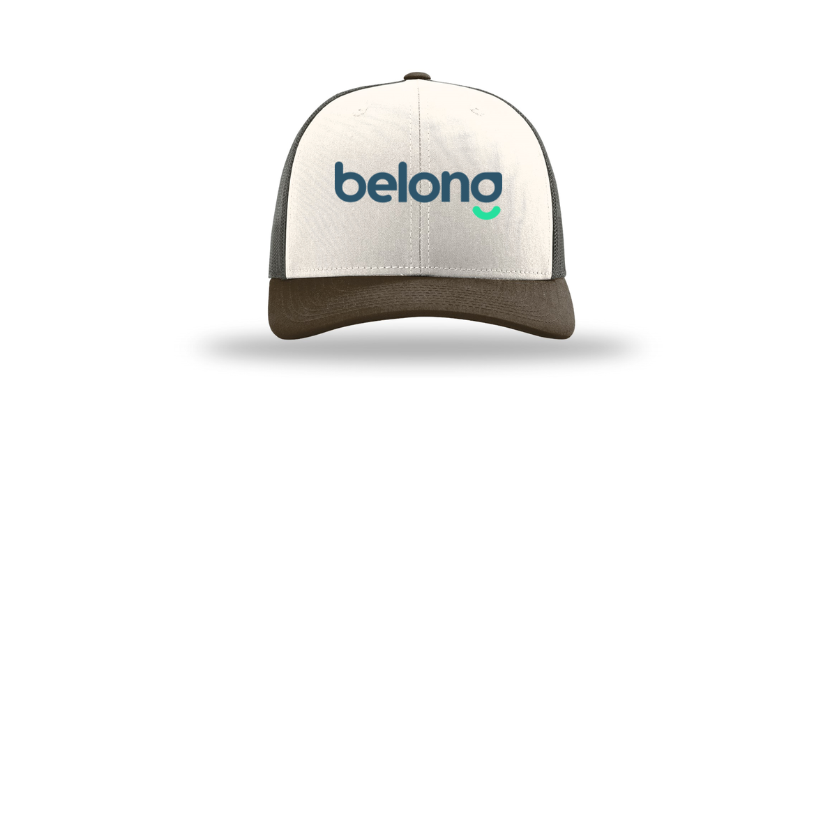belonghome-richardson-trucker-cap-embroidery-capfront-R112-creamgreybrownbrown-flat-front